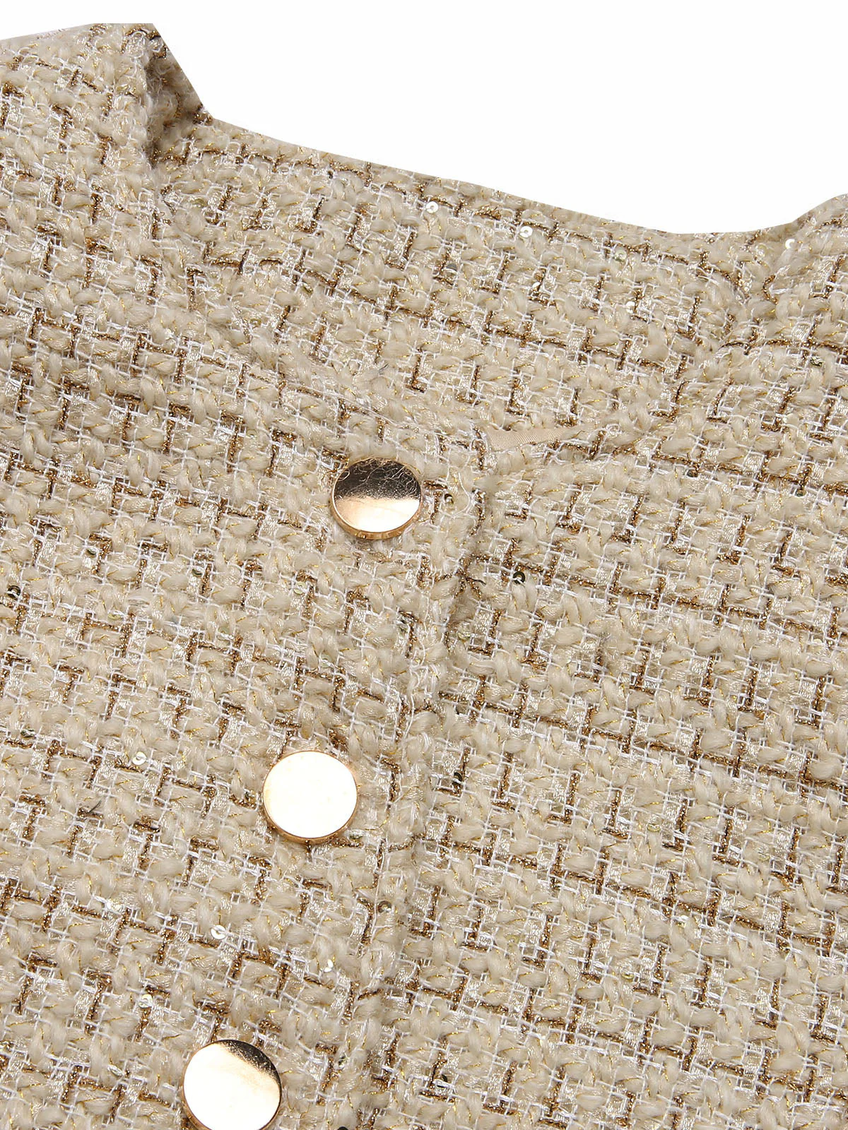 Beige 2PCS 1960er Tweed Mantel & A-Linie Rock - Image 6