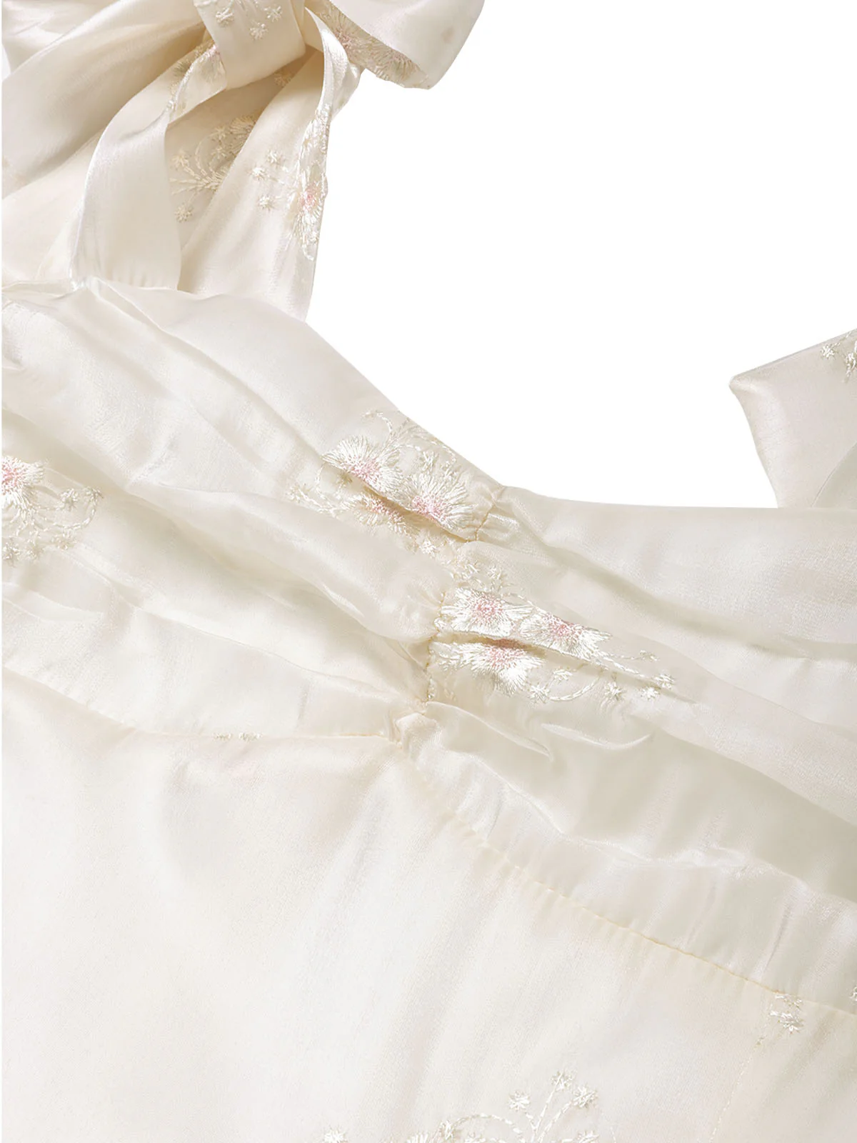 [Vorverkauf] Beige 50er Korsettkleid mit Blumenstickerei und Schnürbändern - Image 5