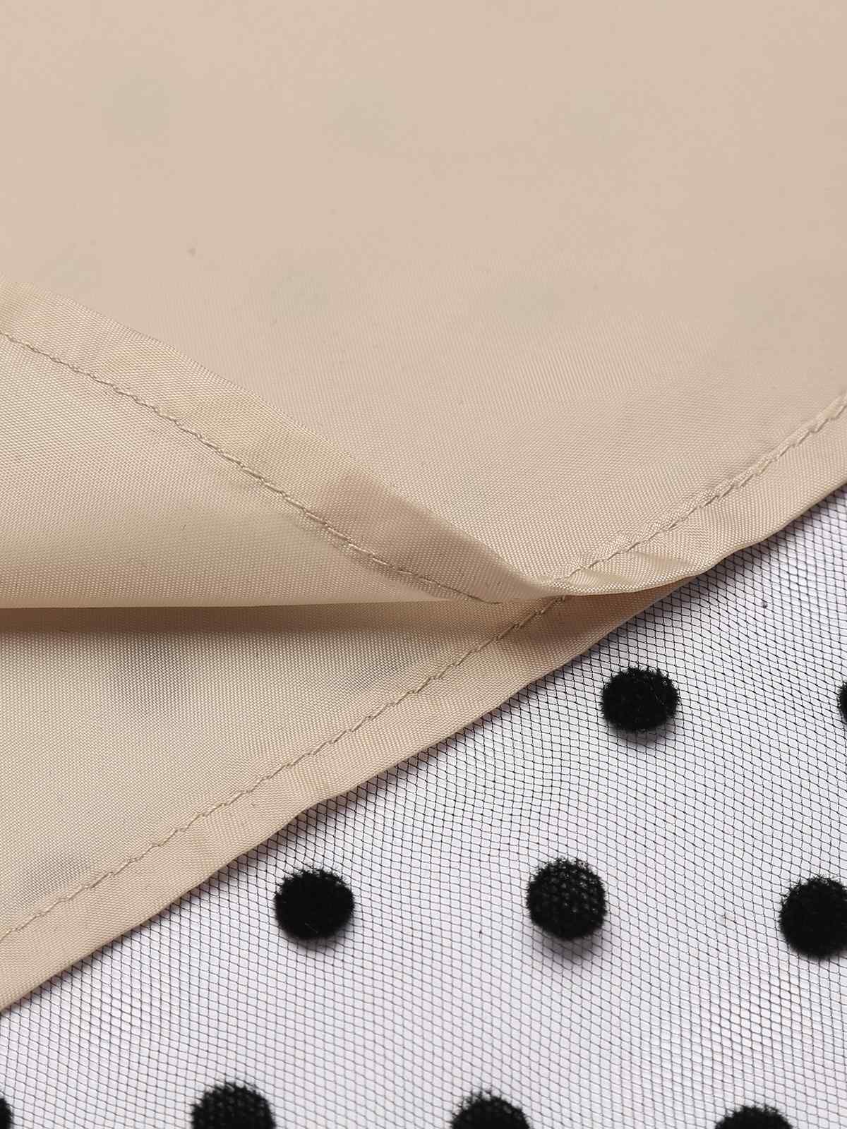 Beige & Schwarz 1950er Patchwork Polka Dots Swing Kleid - Image 17