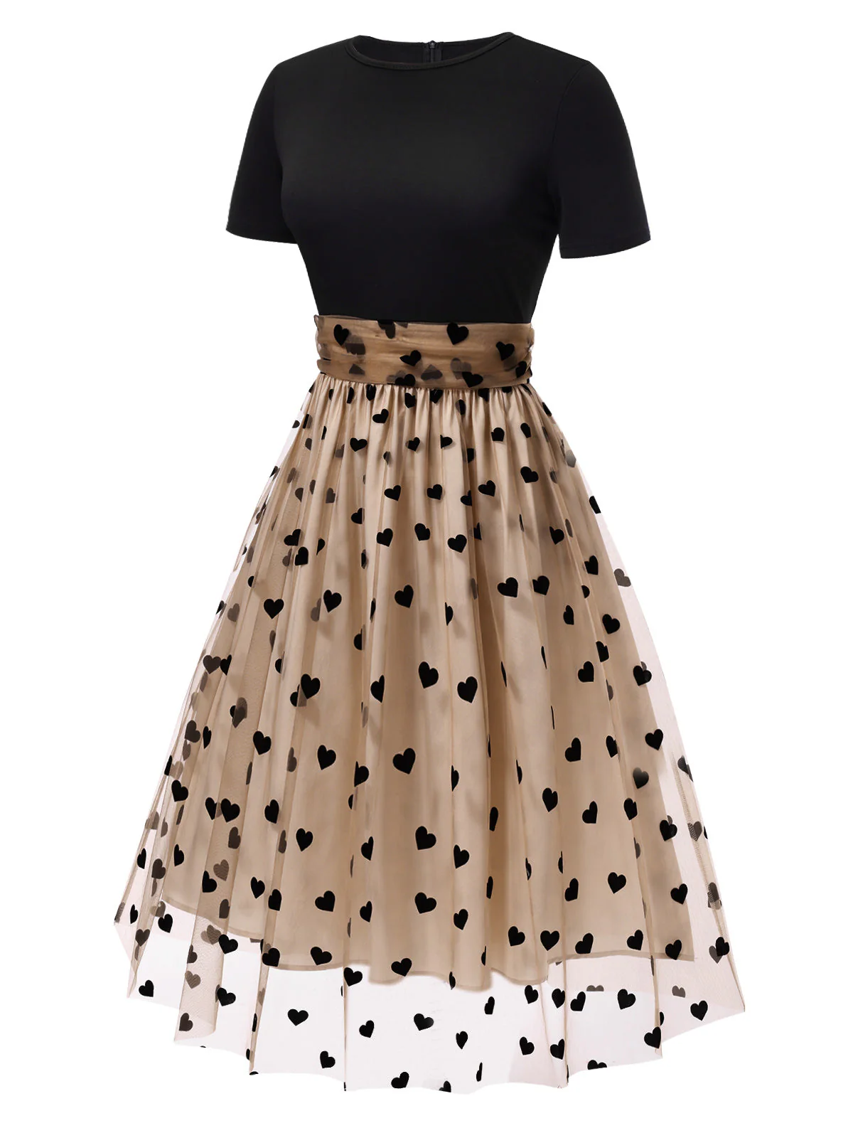 1950ER PATCHWORK KURZARM DOT SWING KLEID - Image 10