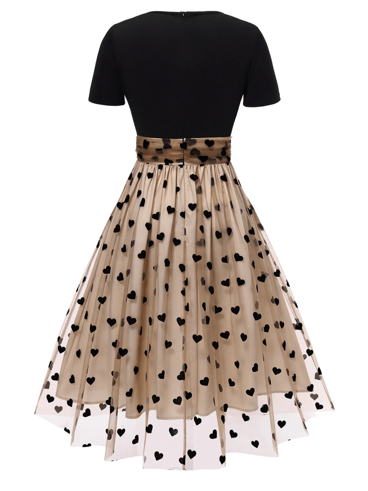 1950ER PATCHWORK KURZARM DOT SWING KLEID - Image 11