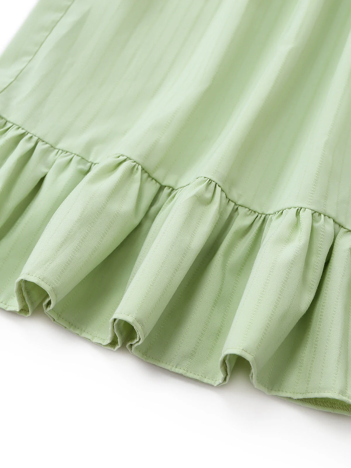 [Vorverkauf] [Übergröße] Grünes 60er Smockkleid mit Rüschensaum - Image 7