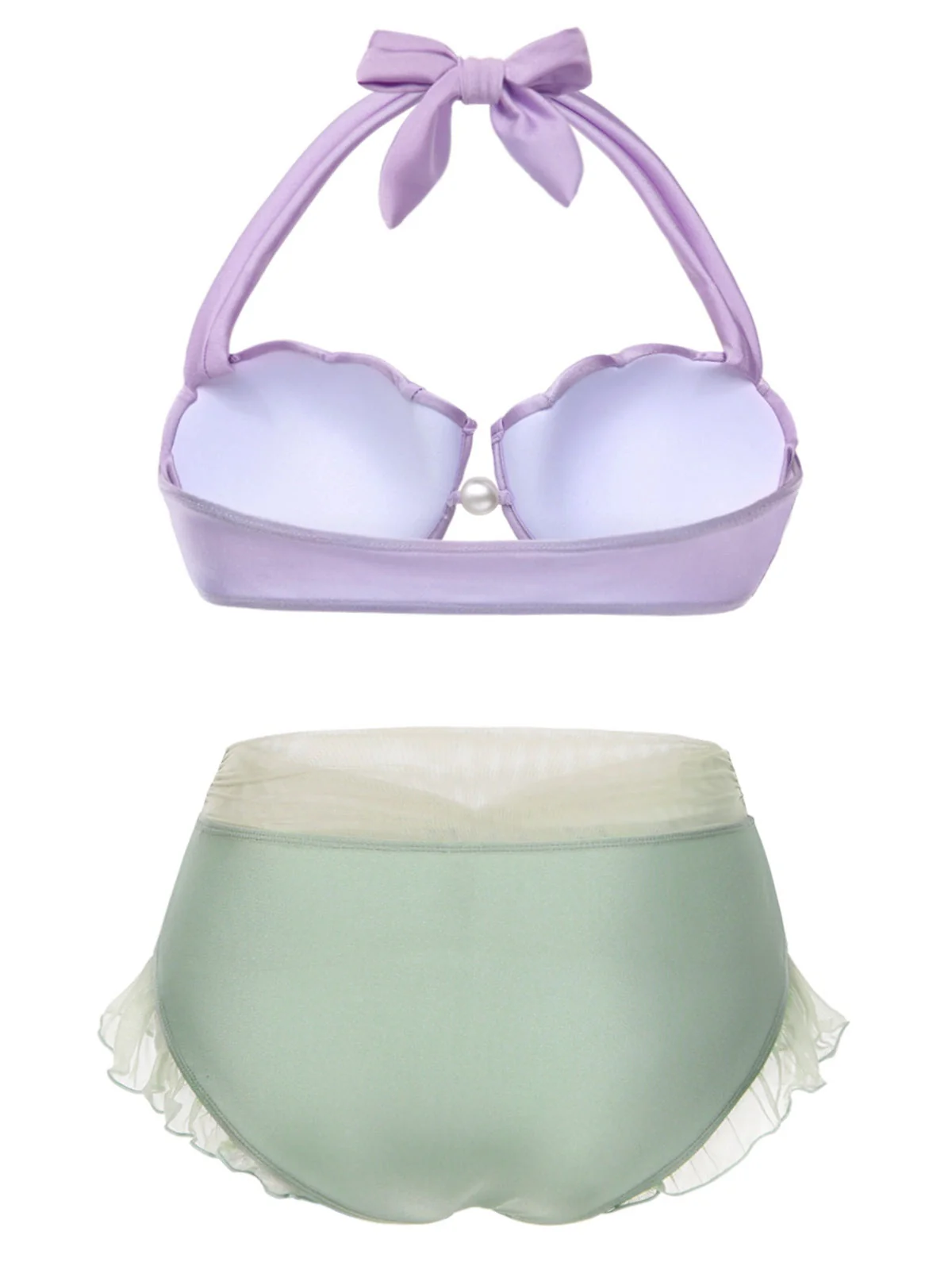 [Übergröße] Lavendel 1970er Meerjungfrau Hülse Halter Bikini Set - Image 2