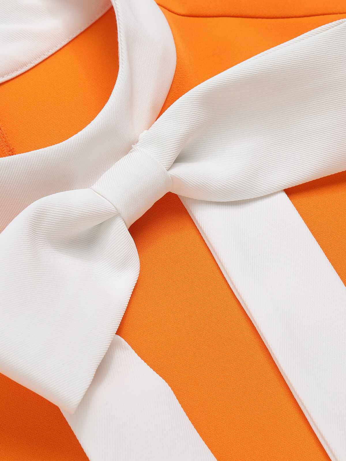 [Übergröße] Orange 1960er Bogen Patchwork Ärmelloses Kleid - Image 5