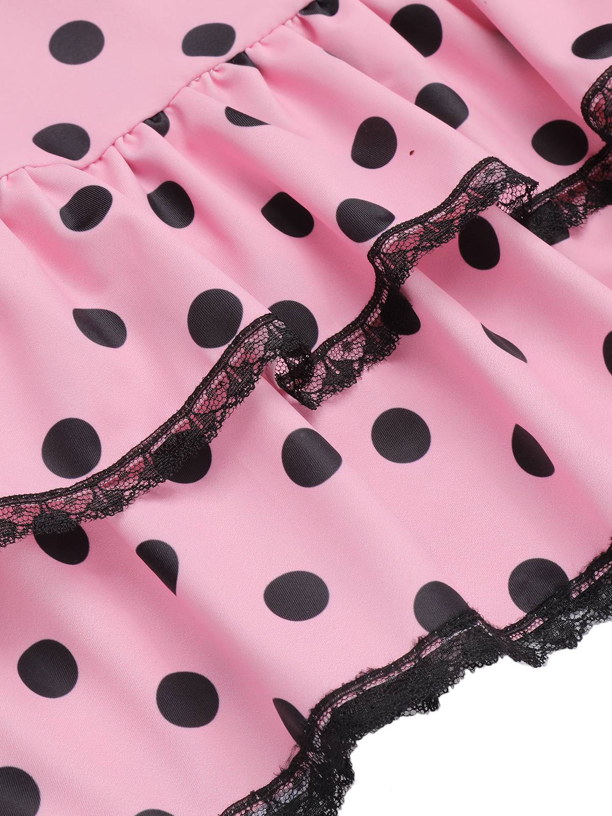 [Übergröße] Rosa 1940er Polka Dots Hater Badeanzug - Image 5