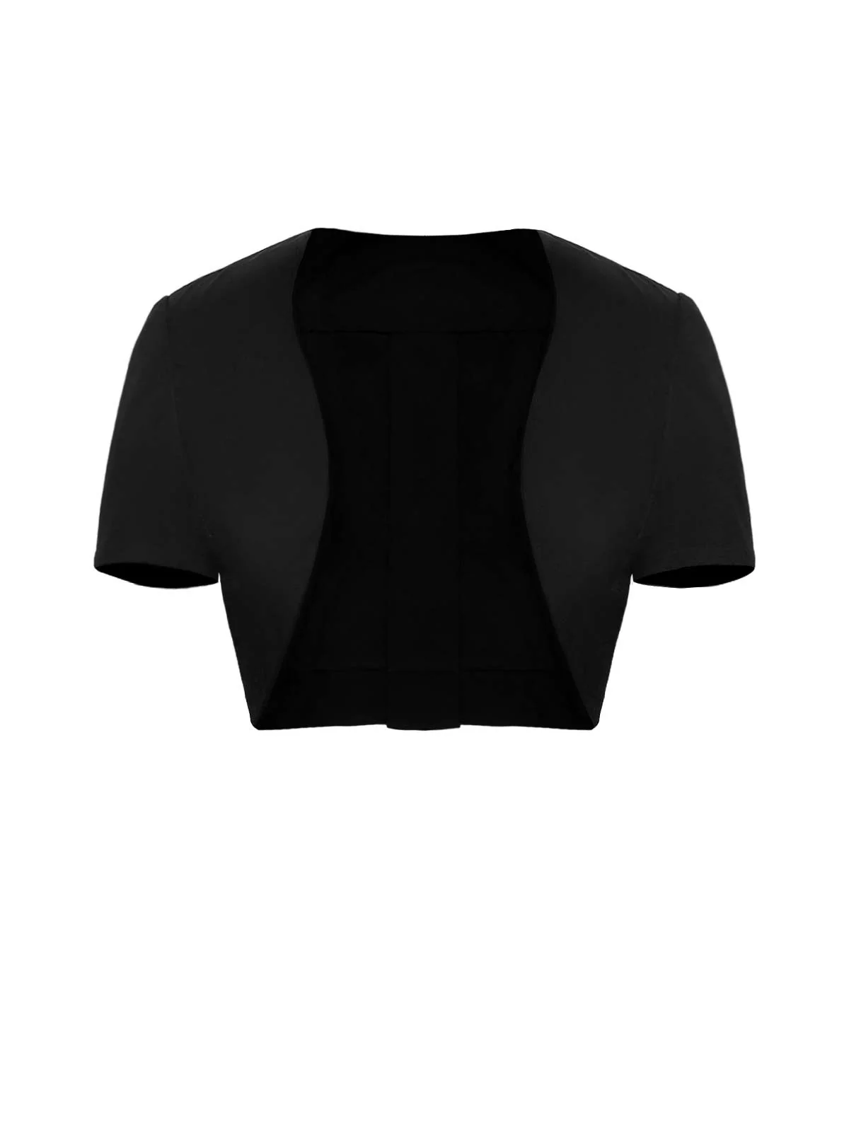 Schwarz 1950er Solid Bow Short Jacket - Image 2