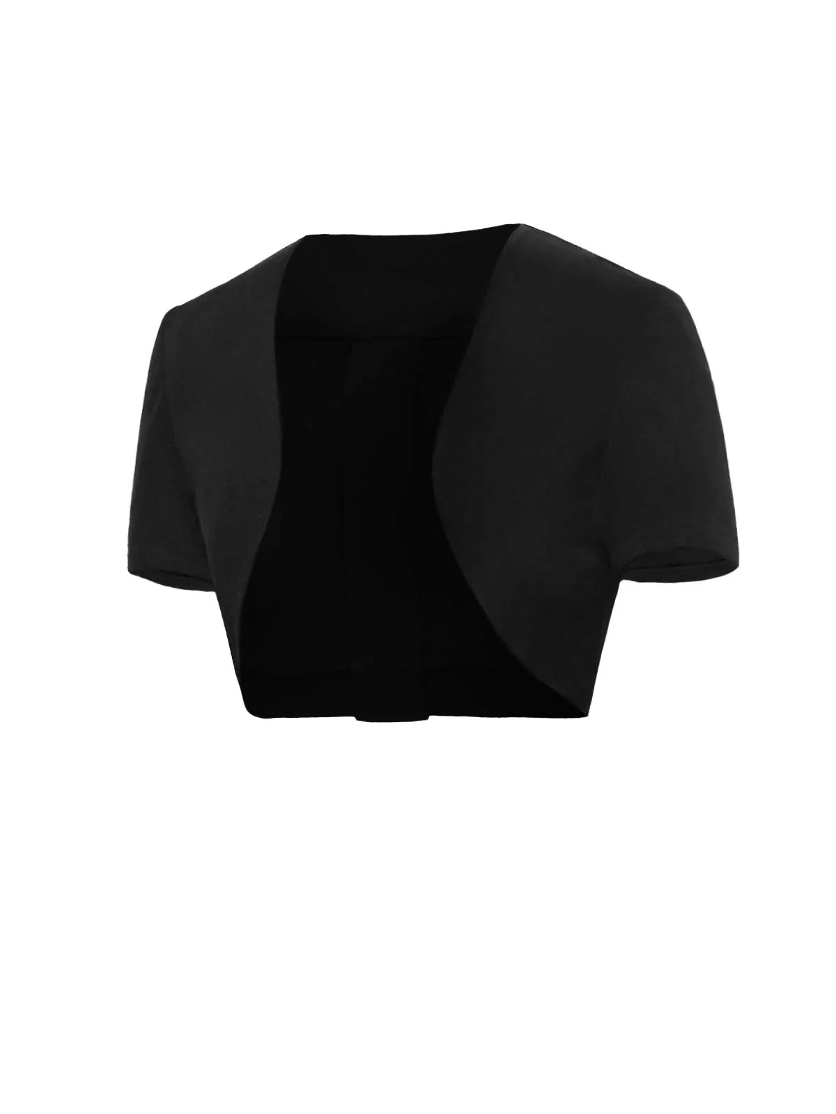 Schwarz 1950er Solid Bow Short Jacket - Image 3
