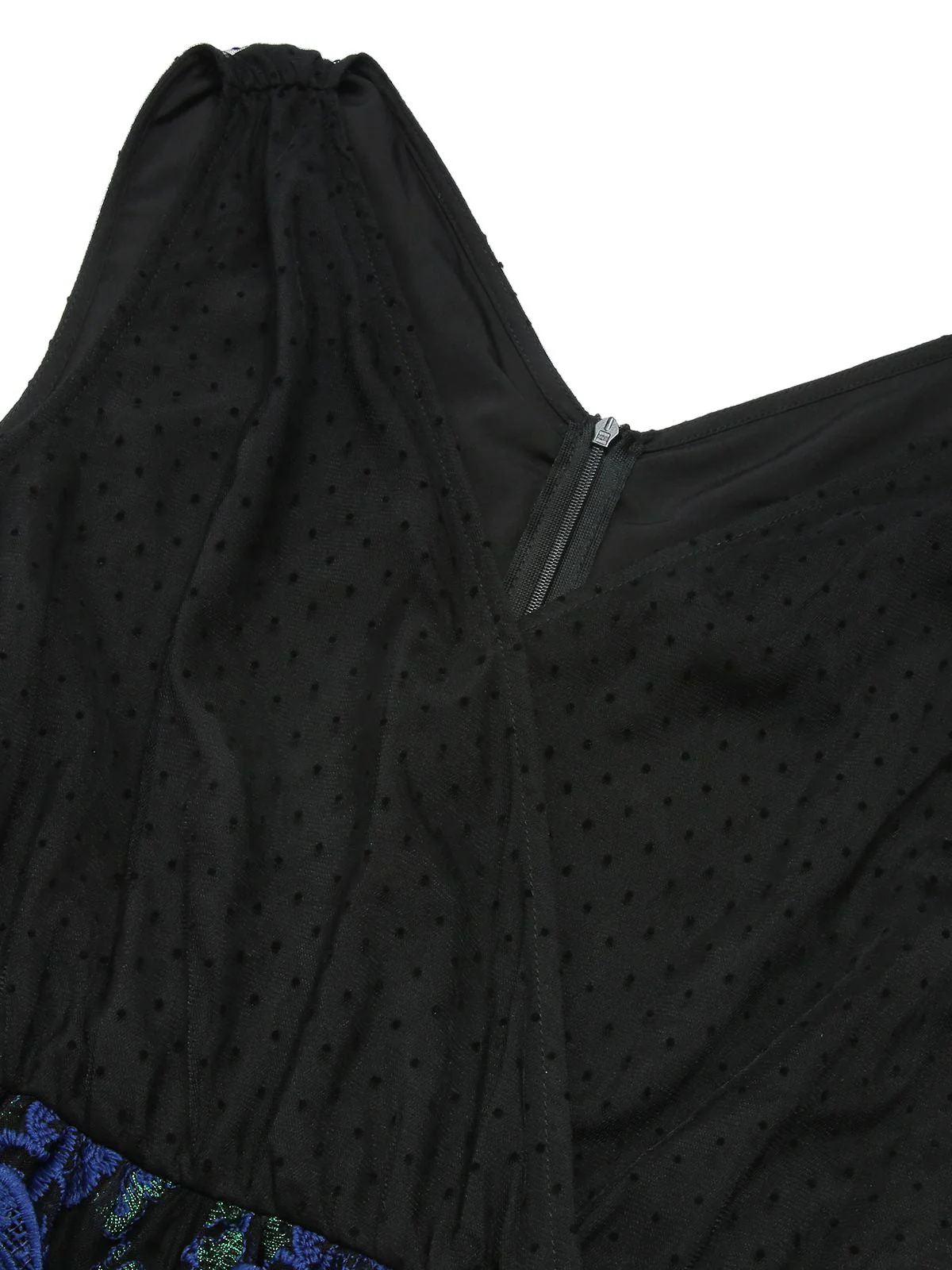 Schwarzes 1950er V-Ausschnitt 3D Schmetterling Mesh Kleid - Image 5