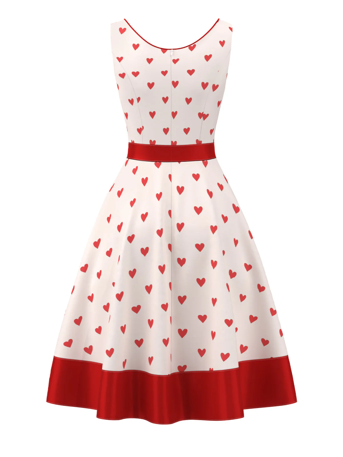 Blassrosa 1950er Herz Sweetheart-Kragen Kleid - Image 2