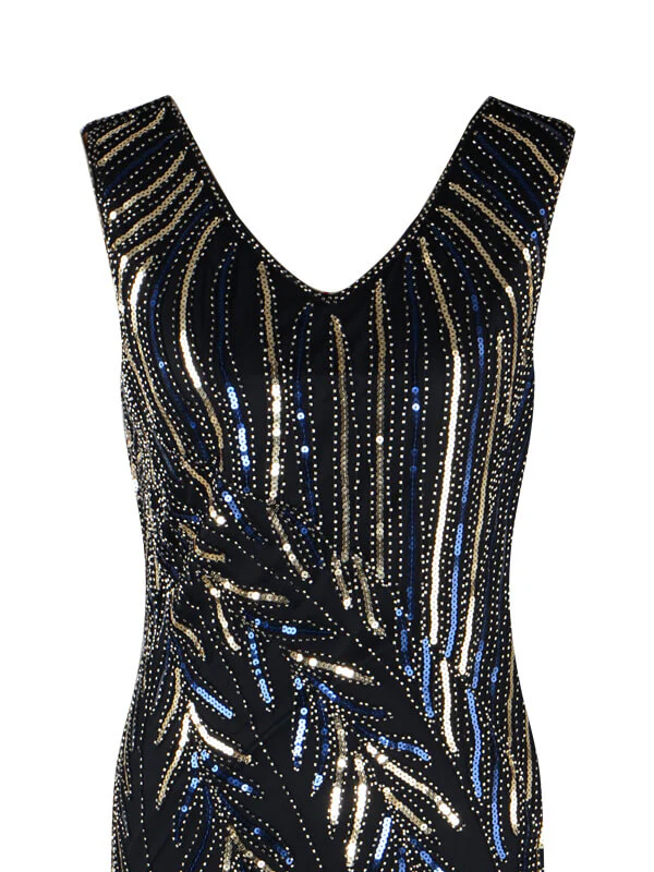Blau 1920ER FRANSEN PAILLETTEN PARTY KLEID - Image 4
