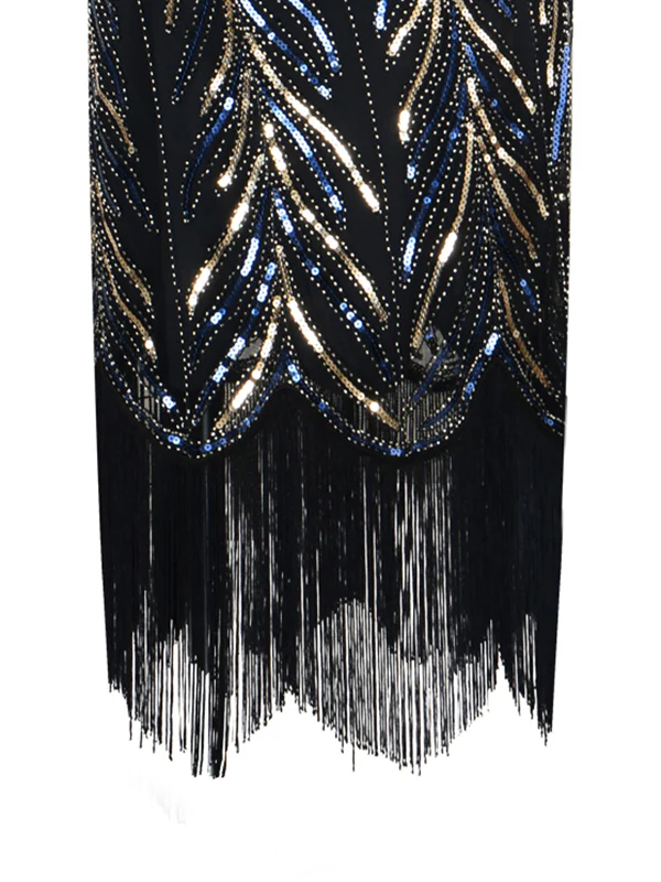 Blau 1920ER FRANSEN PAILLETTEN PARTY KLEID - Image 5