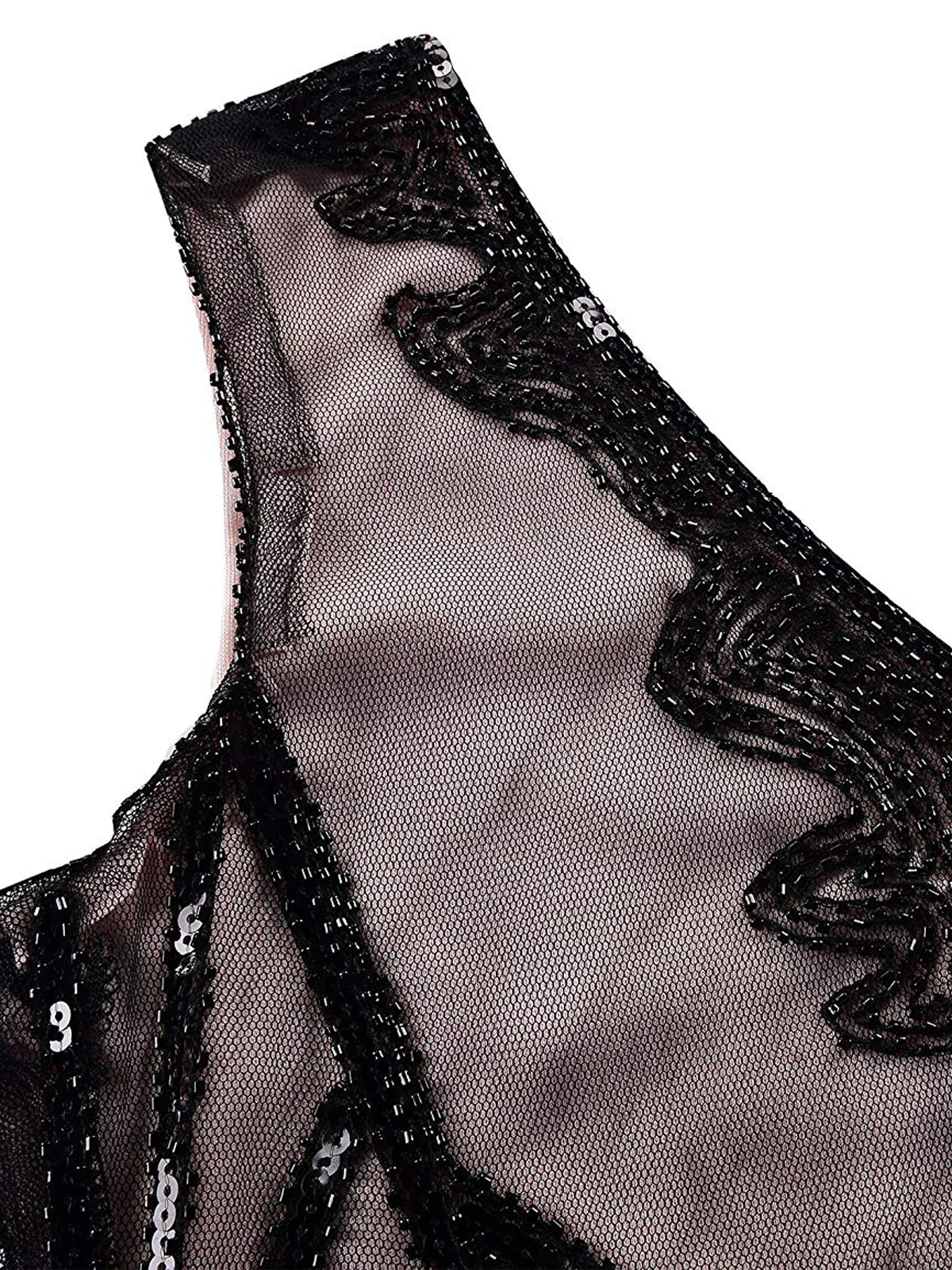 1920ER PAILLETTEN VERZIERT PERLEN FRINGE KLEID - Image 4