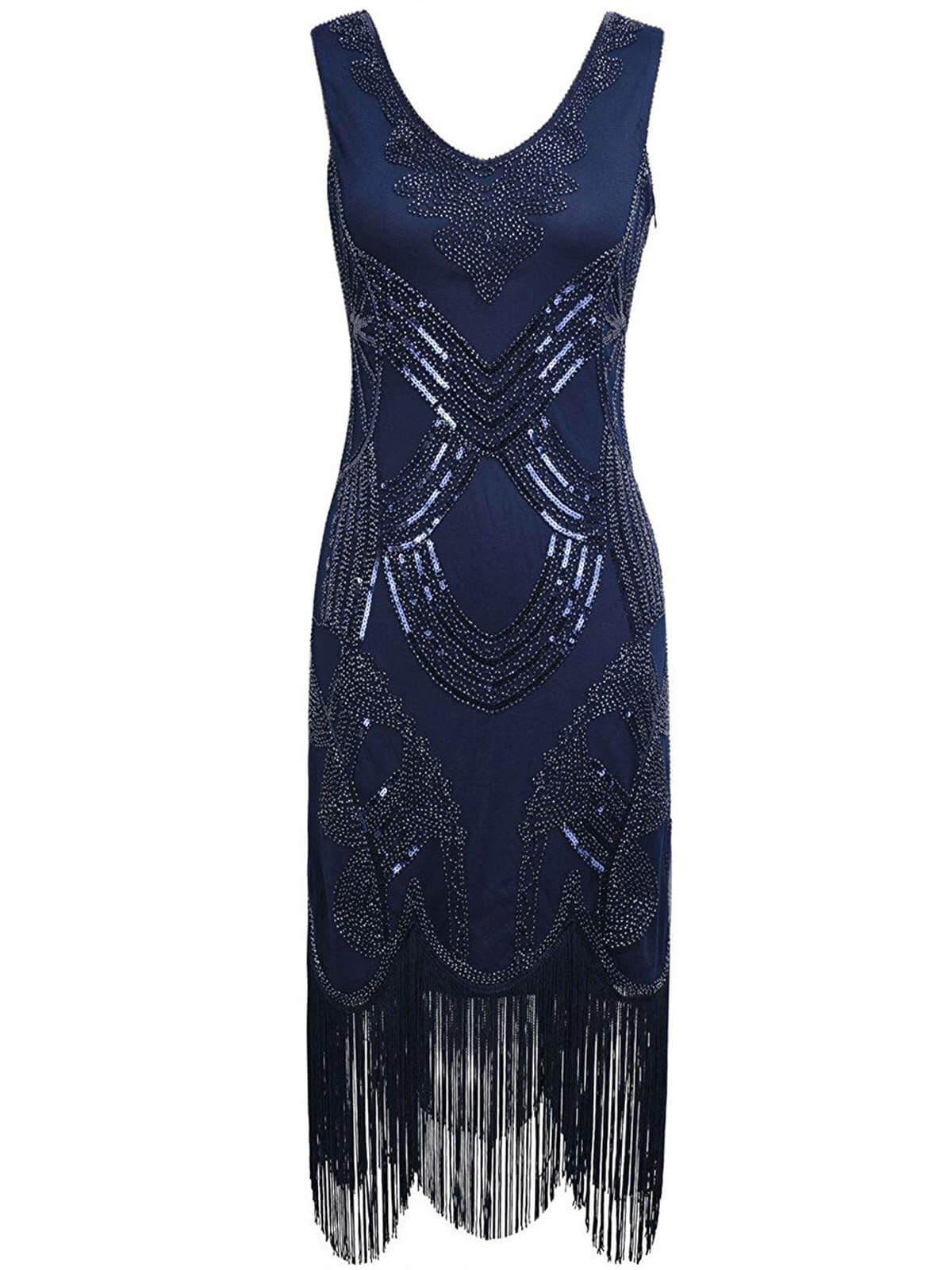 1920ER PAILLETTEN VERZIERT PERLEN FRINGE KLEID - Image 7