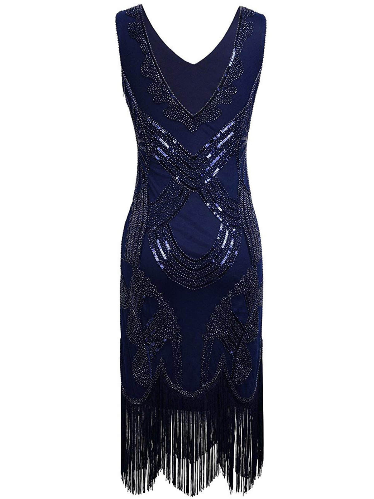 1920ER PAILLETTEN VERZIERT PERLEN FRINGE KLEID - Image 8