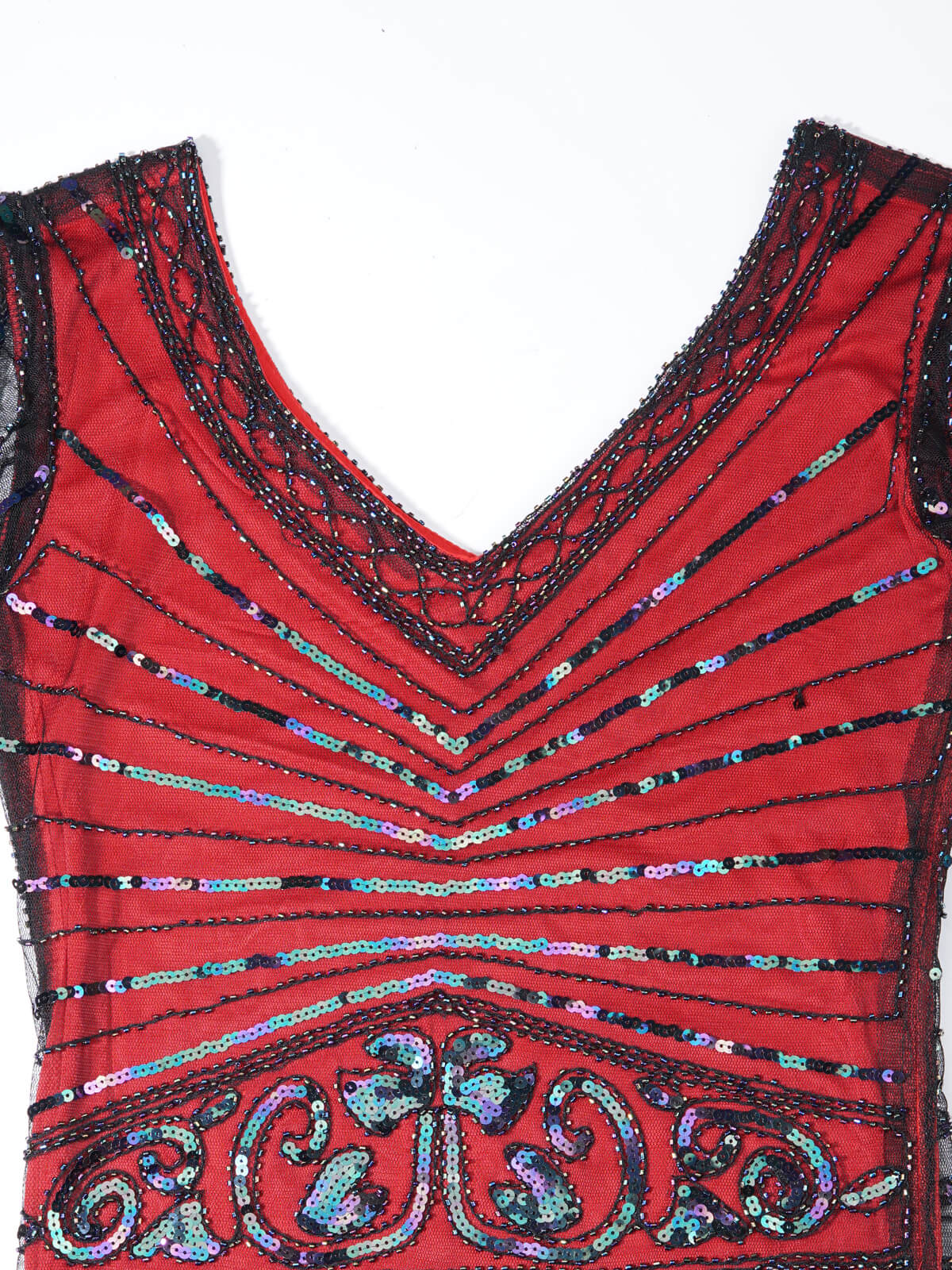 BLAU 1920ER VINTAGE FRANSEN FLAPPER KLEID - Image 10
