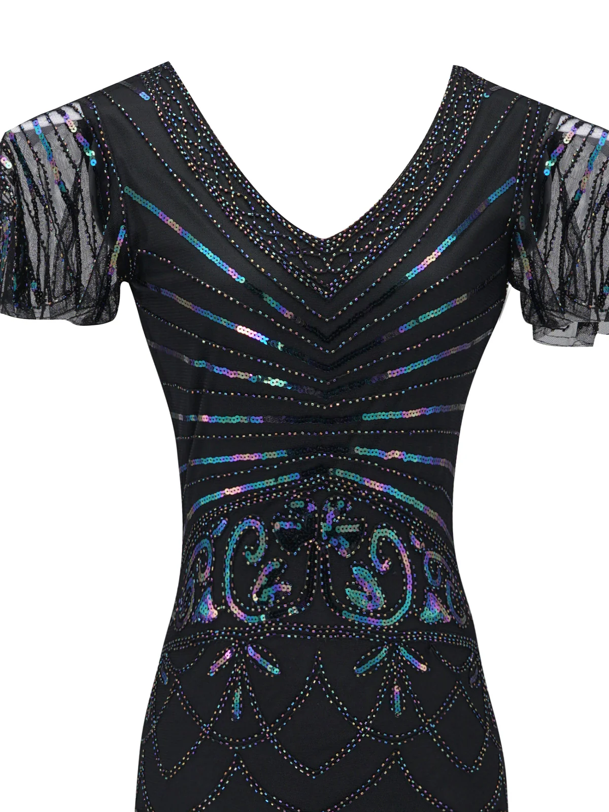 BLAU 1920ER VINTAGE FRANSEN FLAPPER KLEID - Image 14