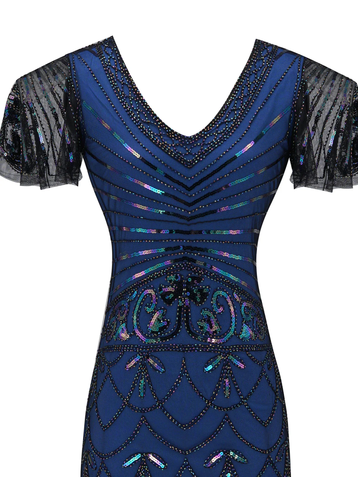 BLAU 1920ER VINTAGE FRANSEN FLAPPER KLEID - Image 4