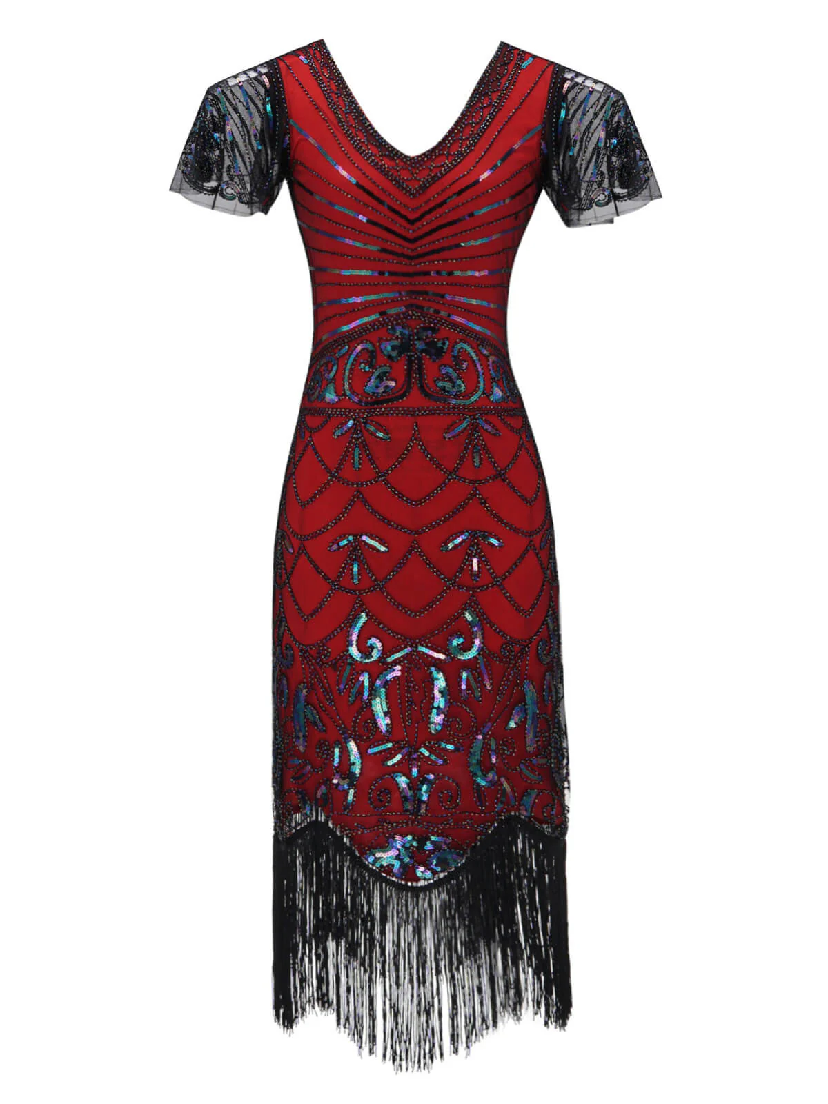 BLAU 1920ER VINTAGE FRANSEN FLAPPER KLEID - Image 7