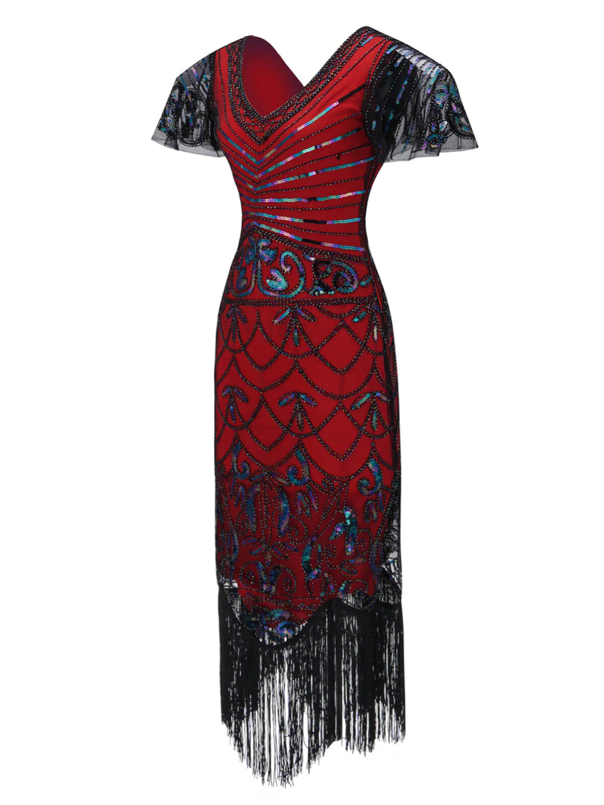 BLAU 1920ER VINTAGE FRANSEN FLAPPER KLEID - Image 8