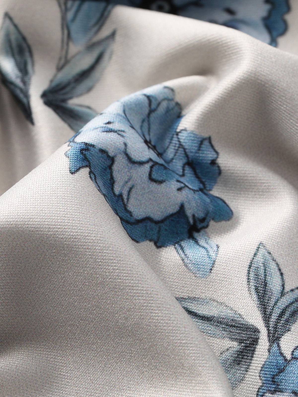 Blau 1930er Blumen Spaghetti Träger Maxi Kleid - Image 8