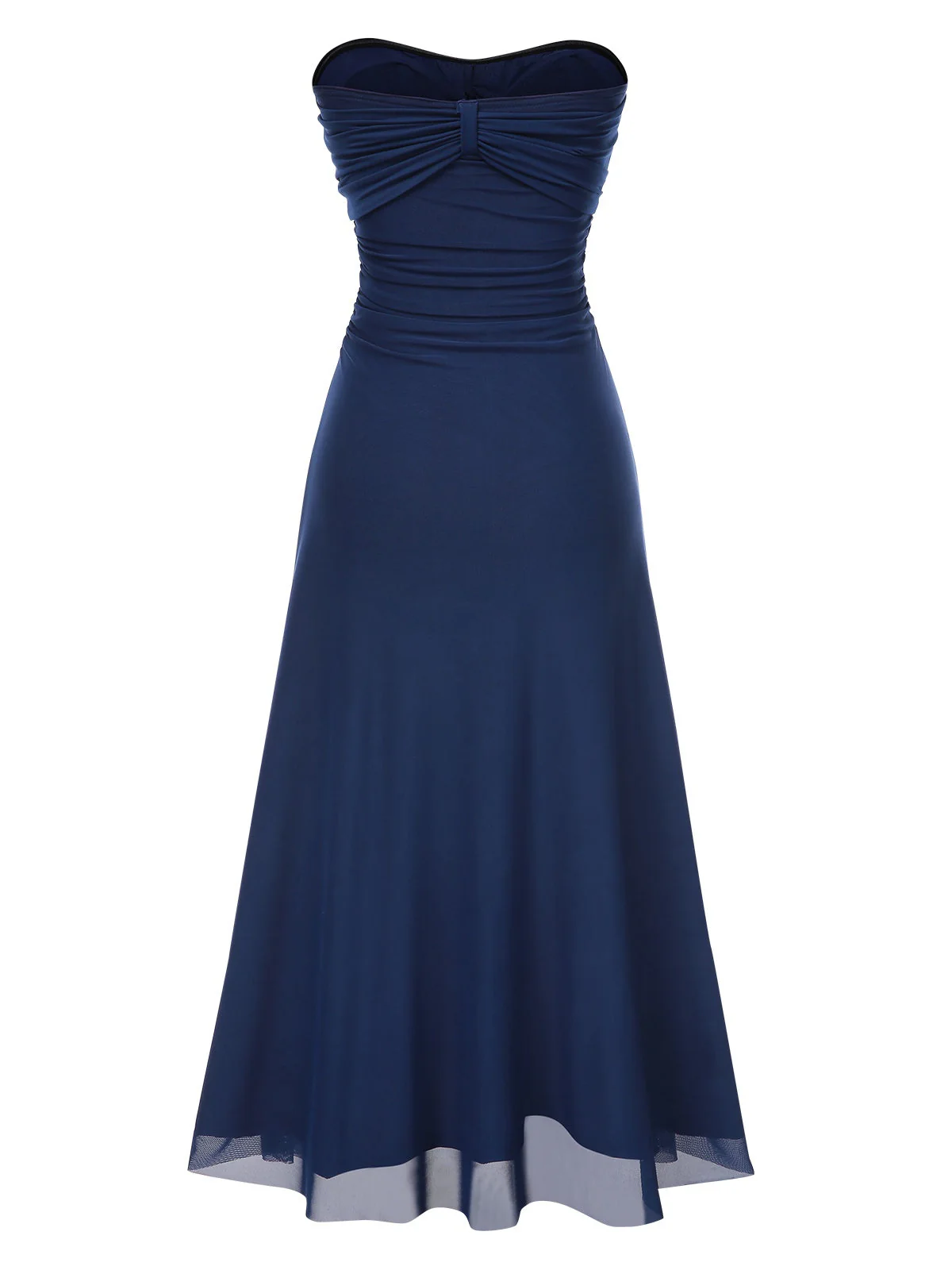 Blau 1930er Edelstein Netz Bandeau Kleid mit Schal - Image 6
