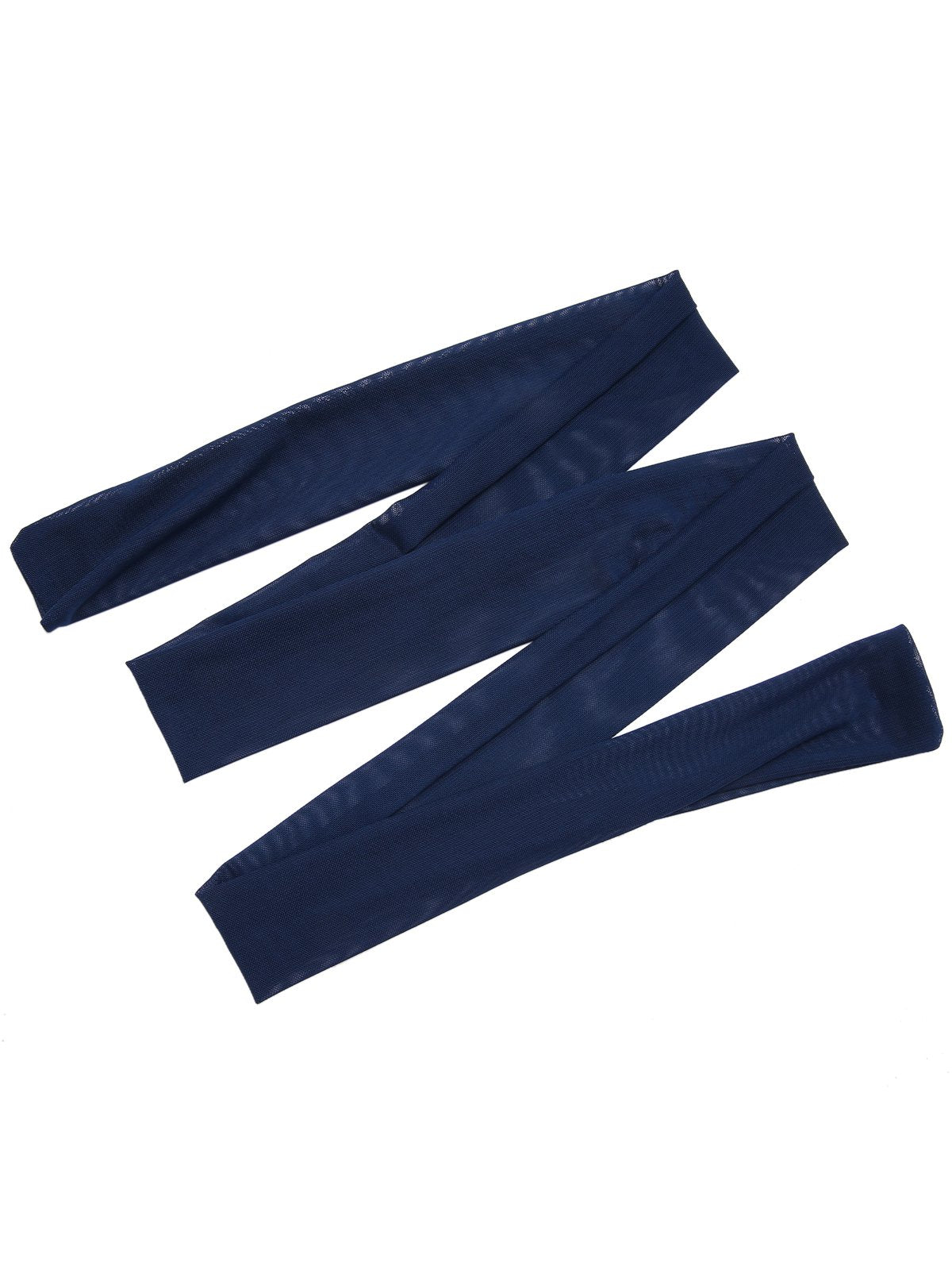 Blau 1930er Edelstein Netz Bandeau Kleid mit Schal - Image 7