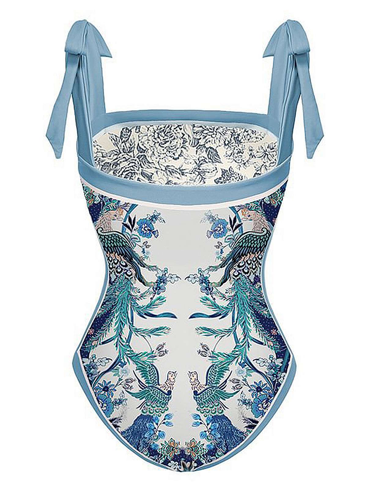 Blau 1930er Gurt Reversibel Badeanzug - Image 5