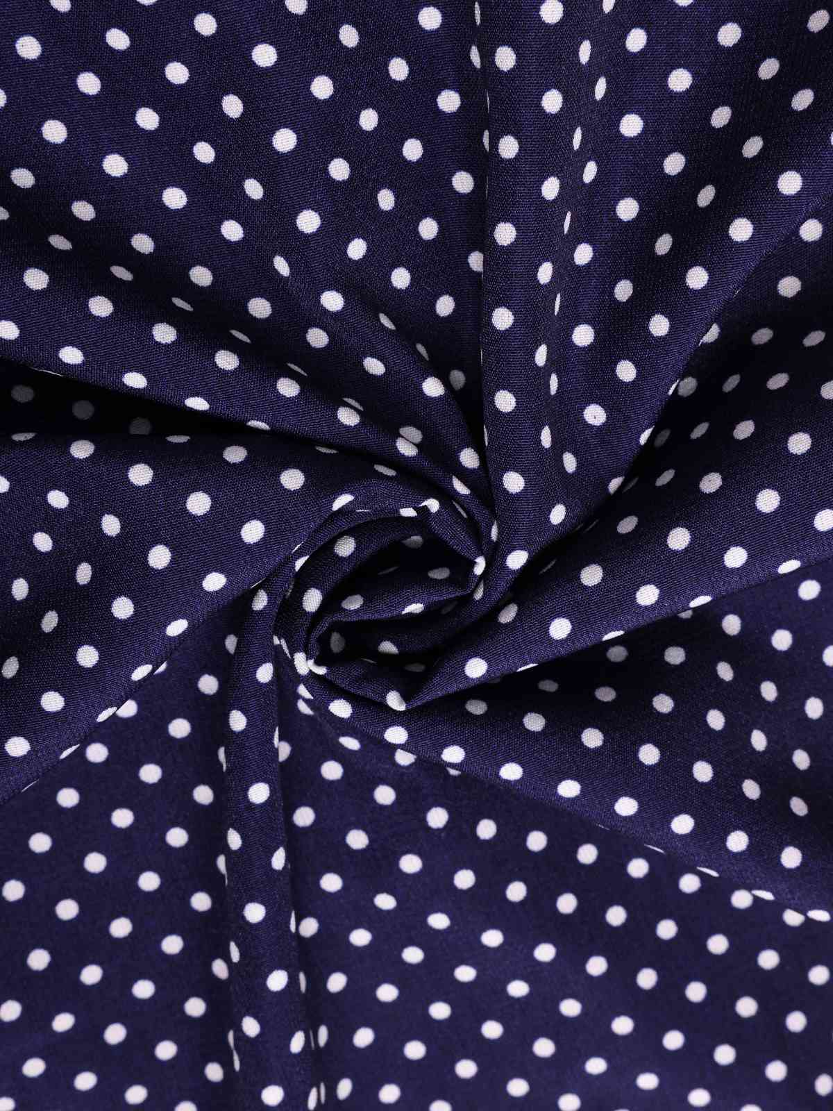 Blau 1930er Polka Dot Rüschen Kragen Fischschwanzkleid - Image 8