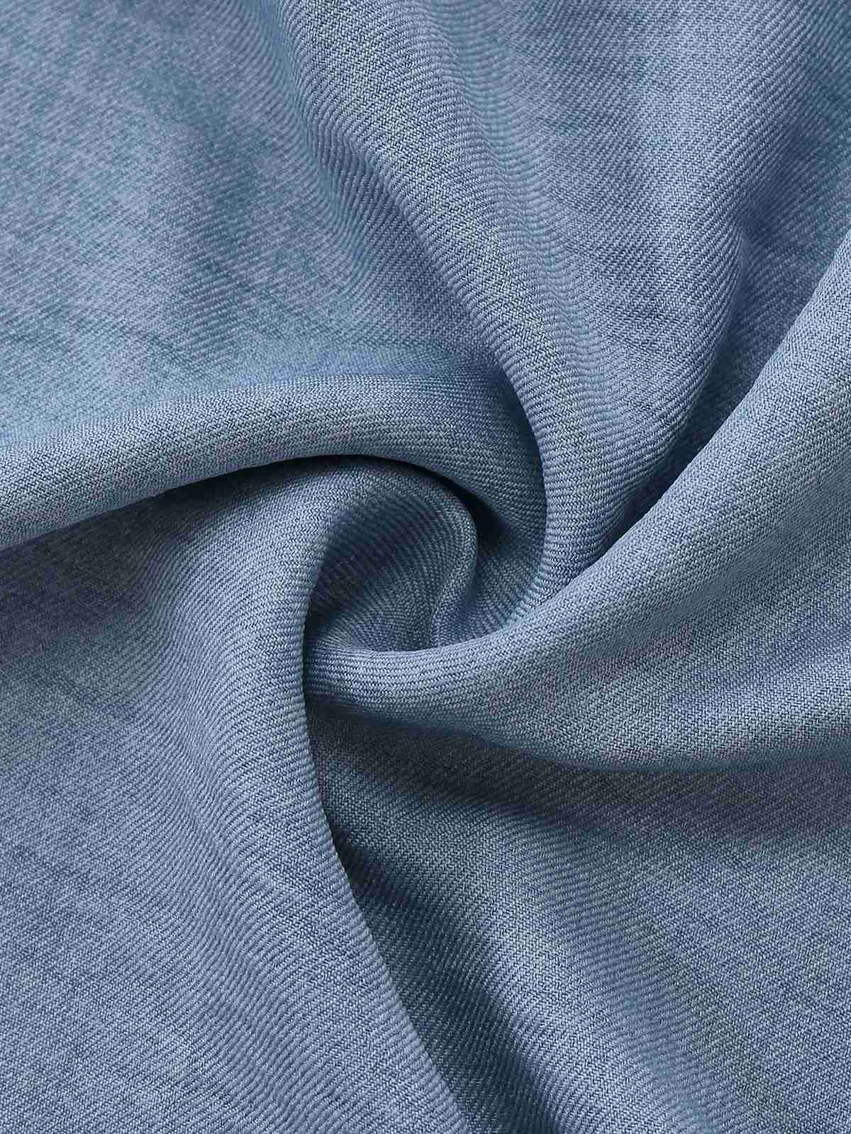 Blau 1930er Solide Tiefer V Gestuft Gerafft Jumpsuit - Image 7