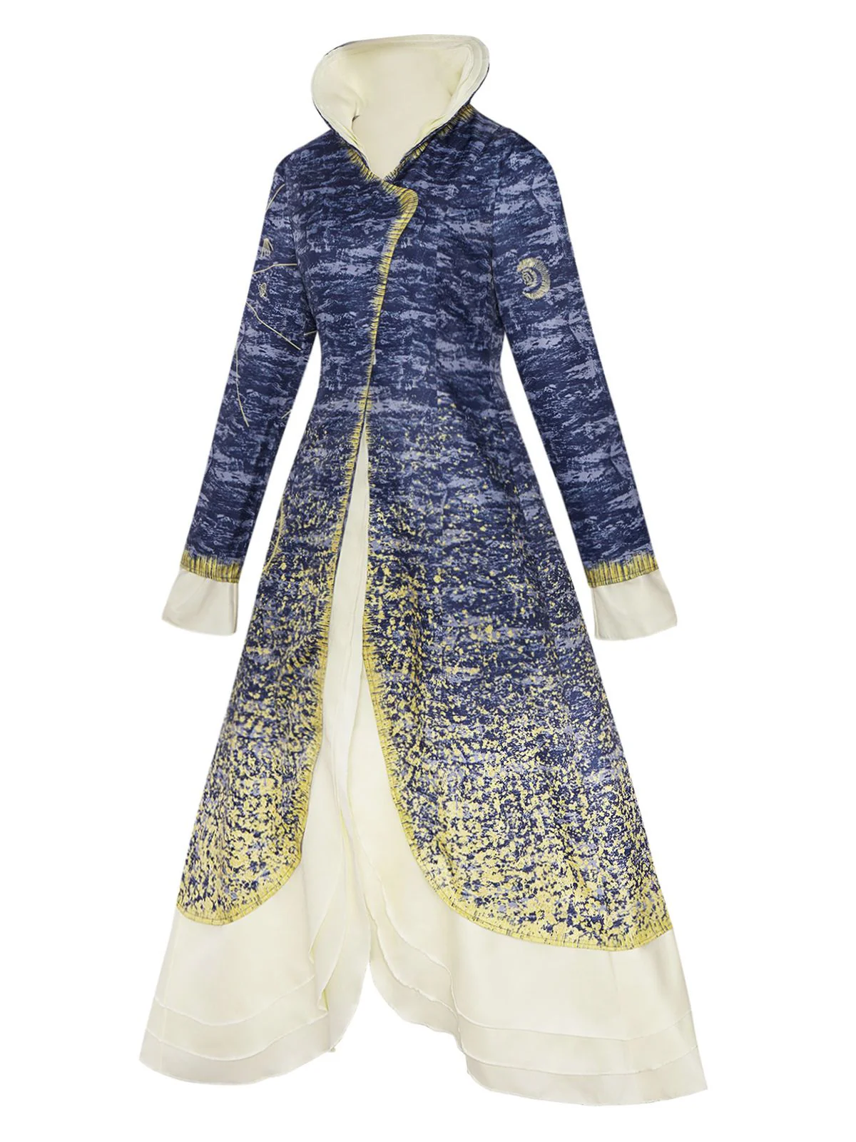Blau 1930er Wicked-Inspiriert Elphaba Stehkragen Madame Morrible Stardust Mantel - Image 2