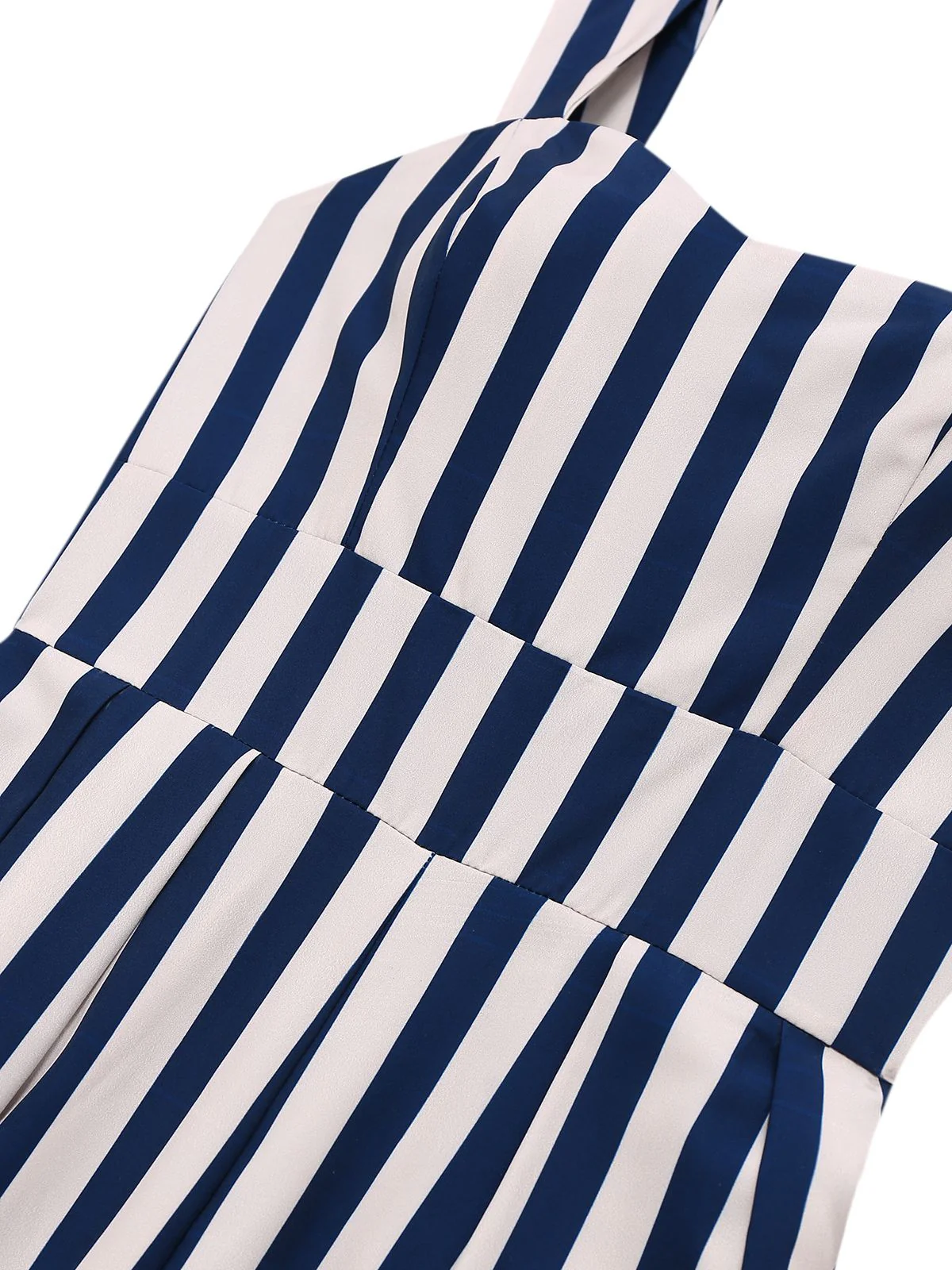 Blau 1930er Vertikale Streifen Palme Bäume Jumpsuit - Image 4