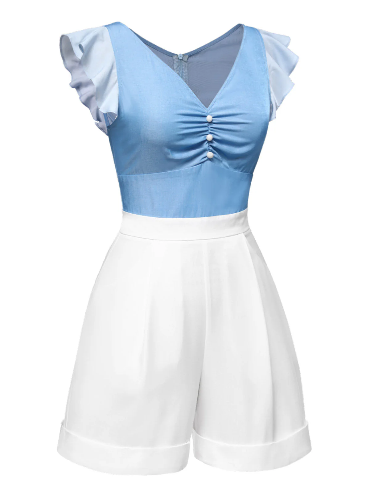 Blau 1940er Aschenputtel Rüschen Romper - Image 4