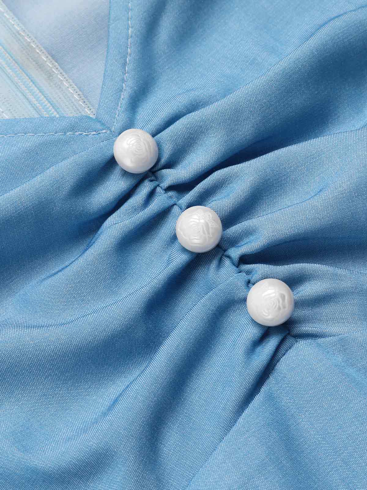 Blau 1940er Aschenputtel Rüschen Romper - Image 8