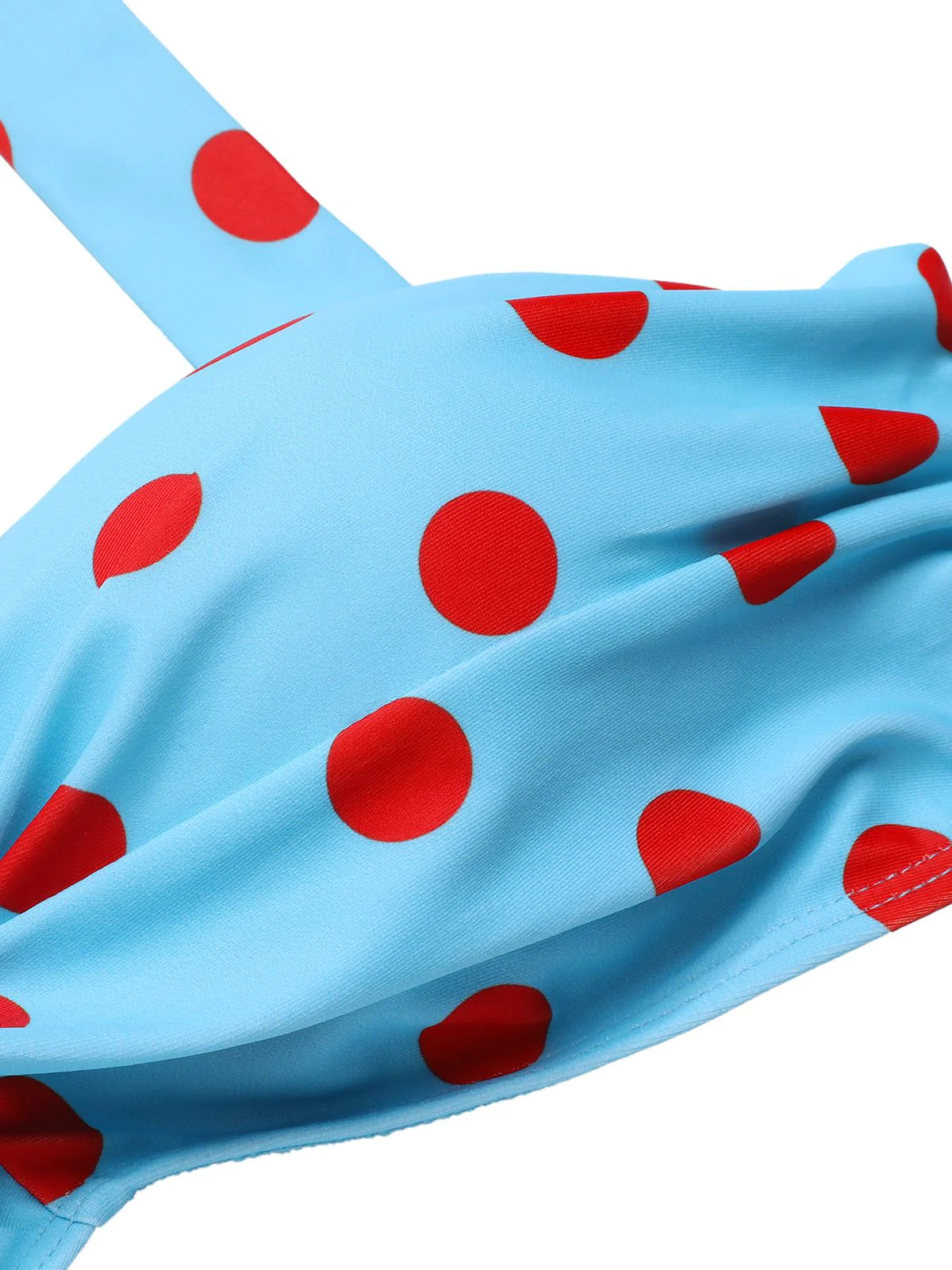 Blau 1940er Polka Dot Streifen Halter Bikini Set - Image 5
