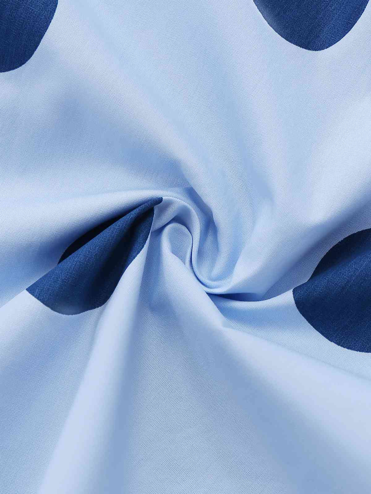 Blau 1940er Polka Punkte Trägerlos Plissiertes Kleid - Image 7