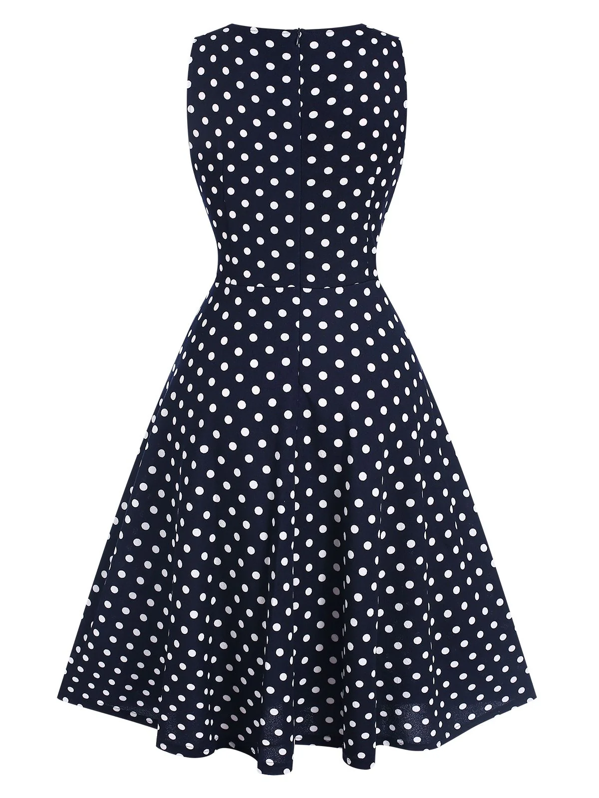 Blau 1940er Spitze Patchwork Polka Dots Kleid - Image 3