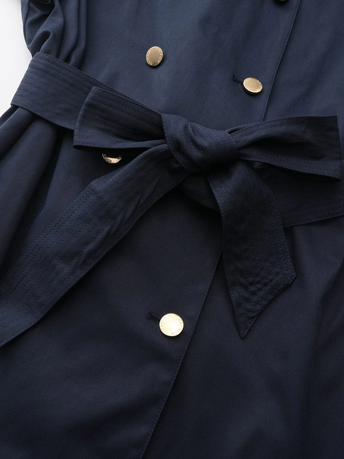 Blau 1940er Zweireihiger Rundhals Trench Mantel - Image 11