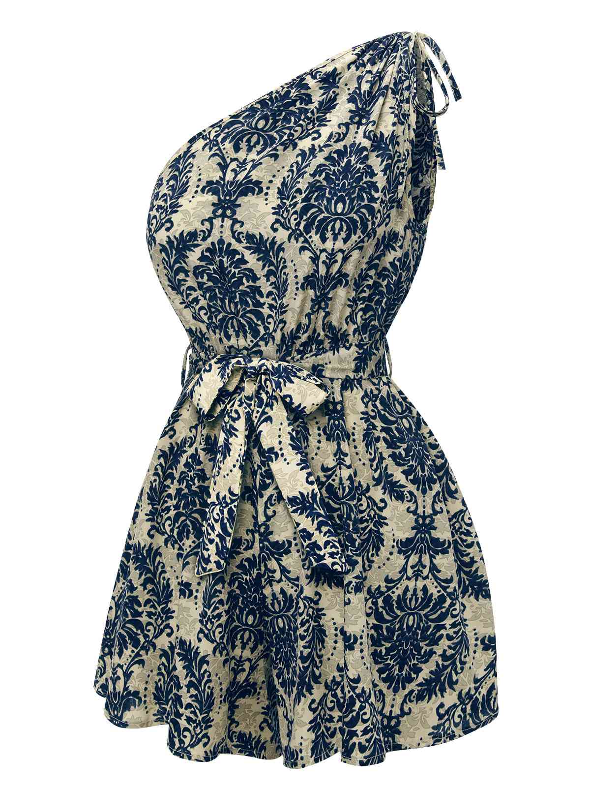 Blau 1950er Blumen Print Eine Schulter Romper - Image 2
