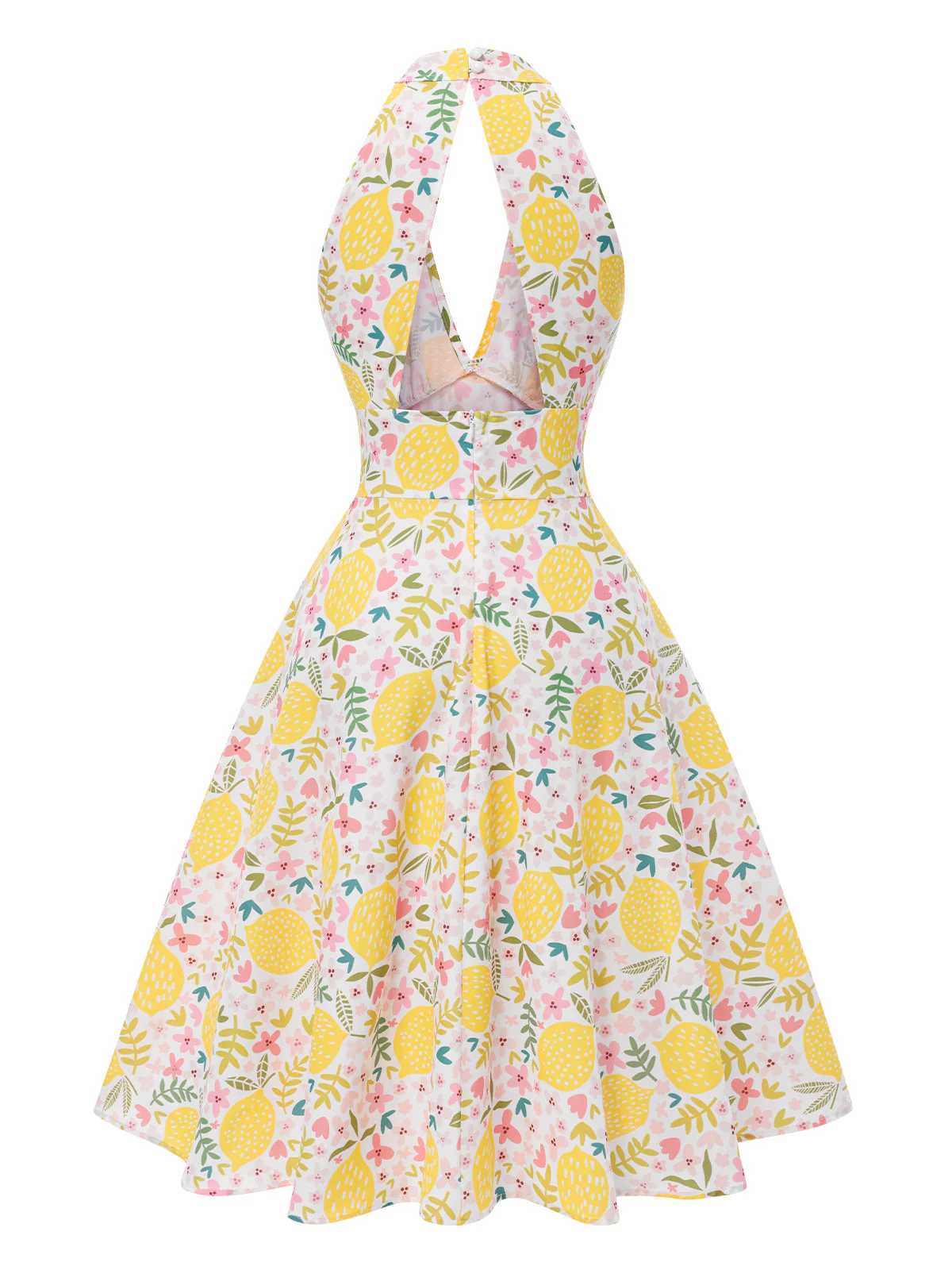Blau 1950er Blumen V-Ausschnitt Kleid - Image 18