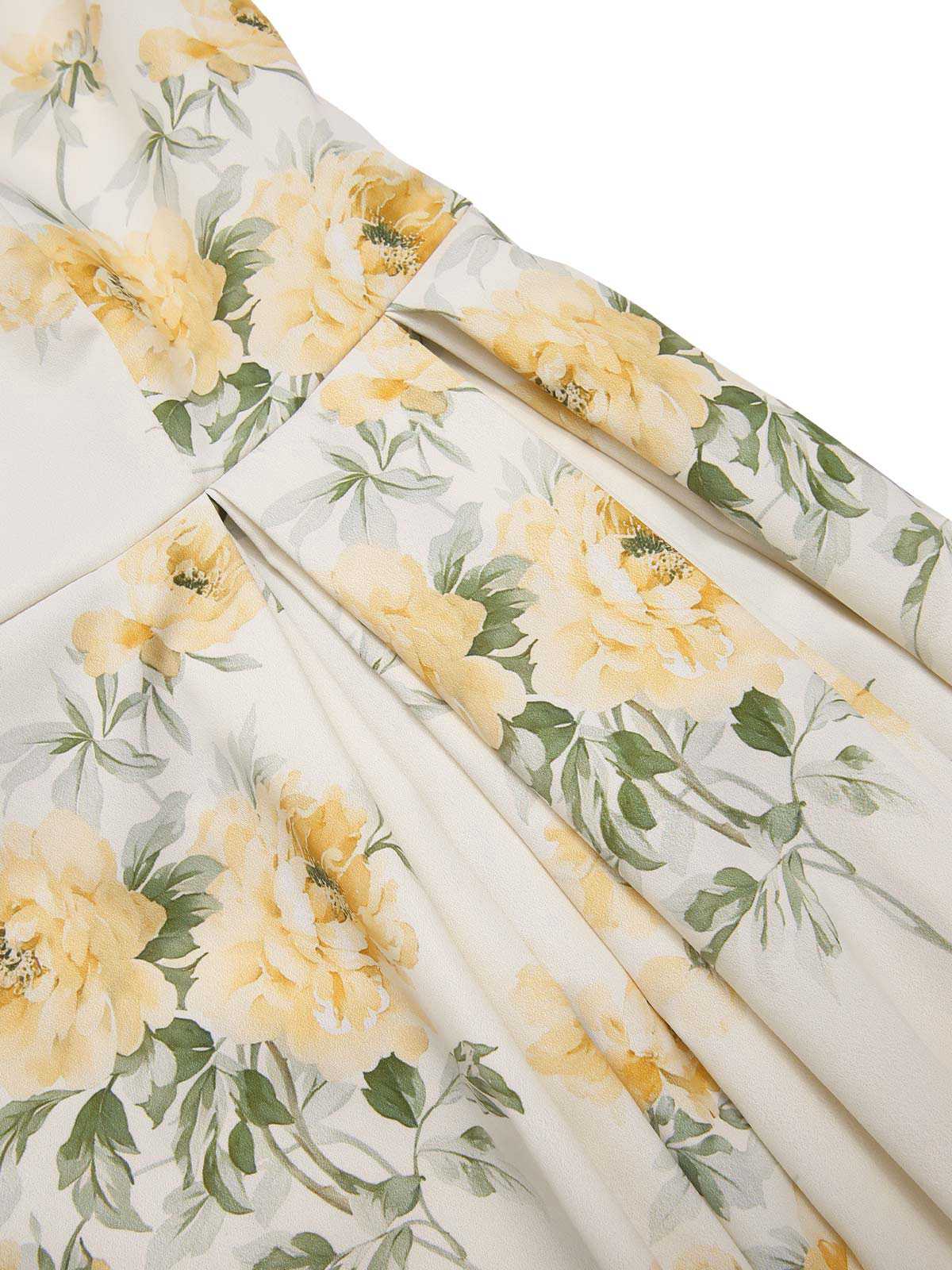 [Vorverkauf] Rosa 1950er Bootskragen Antiquität Blumen Kleid - Image 8