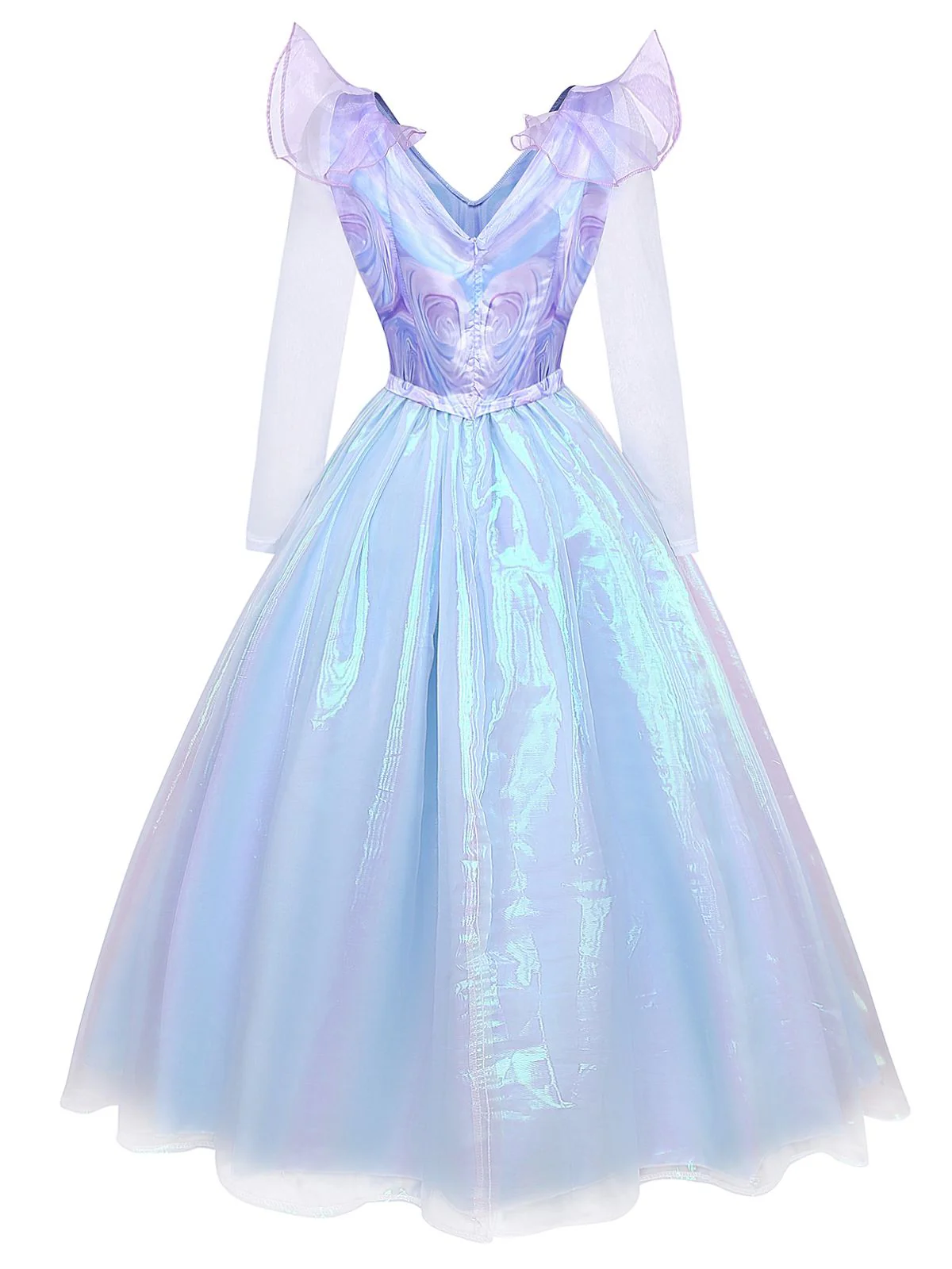 Blau 1950er Glinda Böse Hexe Netz Kleid - Image 3