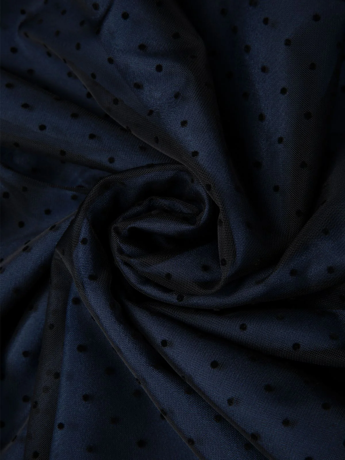 Blau 1950er Denim Polka Dots Netz Patchwork Kleid - Image 8