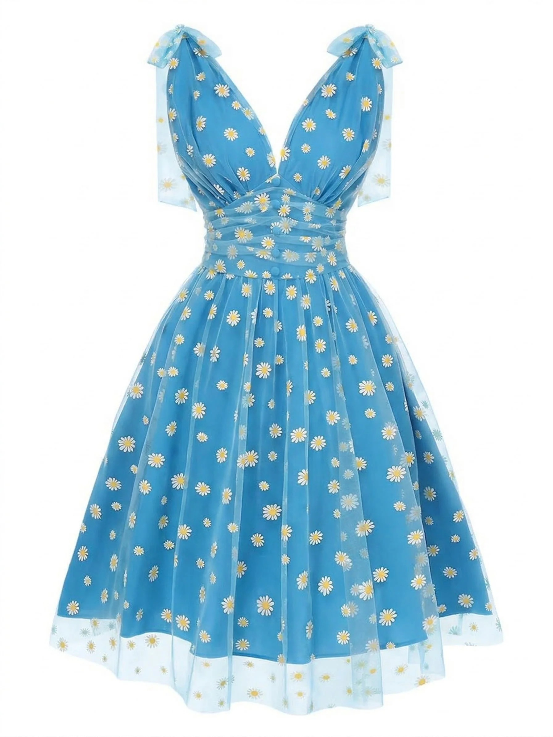 [Vorverkauf] Rosa 1950er Erdbeer Netz Swing Kleid - Image 17