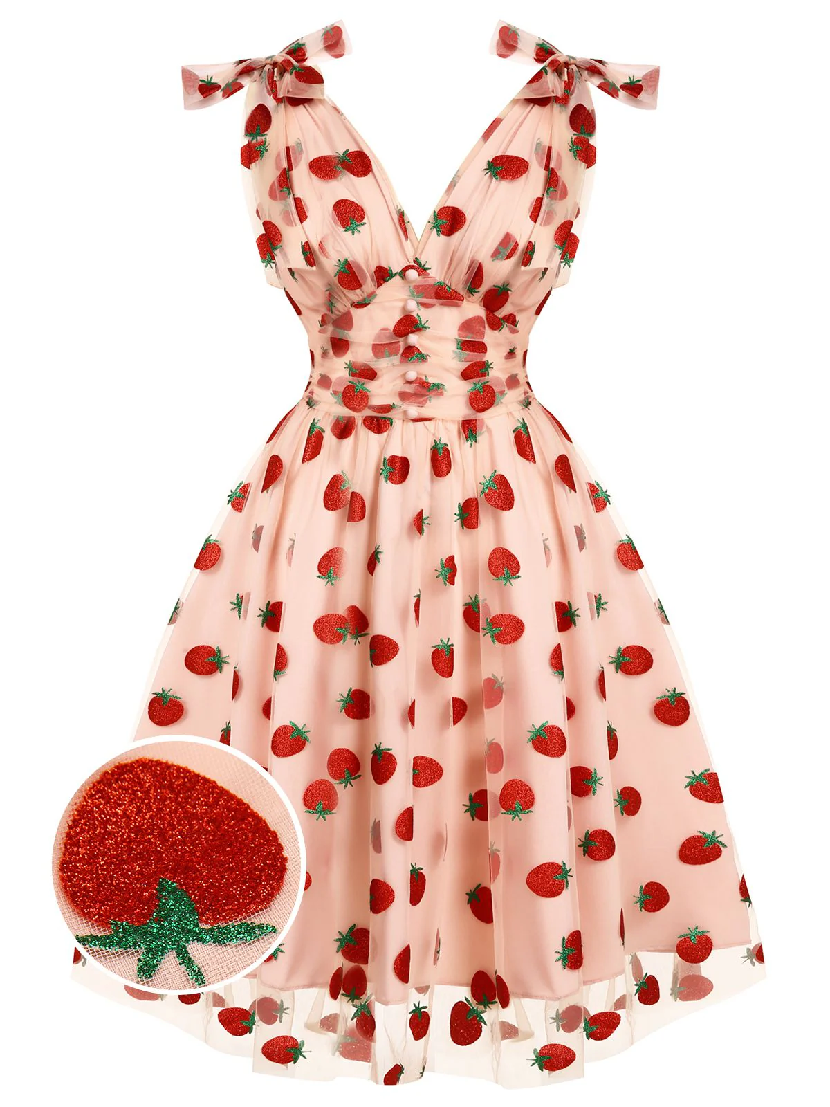 Grün 1950er Gänseblümchen Netz Swing Kleid - Image 18