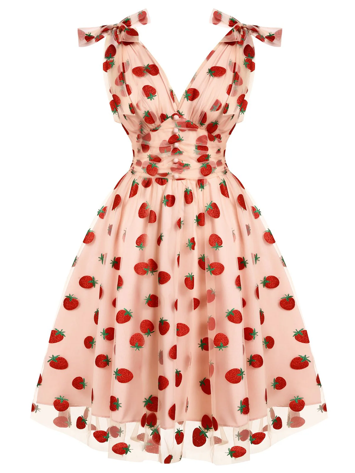 Grün 1950er Gänseblümchen Netz Swing Kleid - Image 20