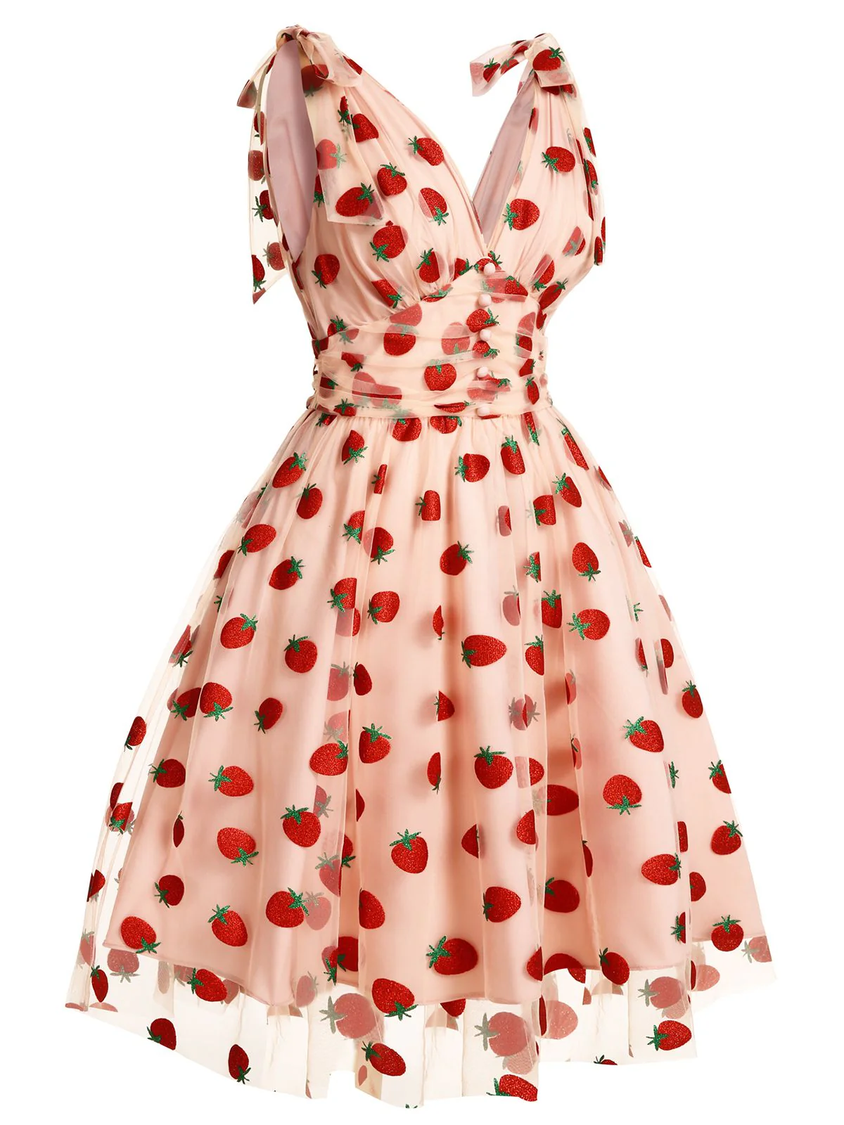 Grün 1950er Gänseblümchen Netz Swing Kleid - Image 22