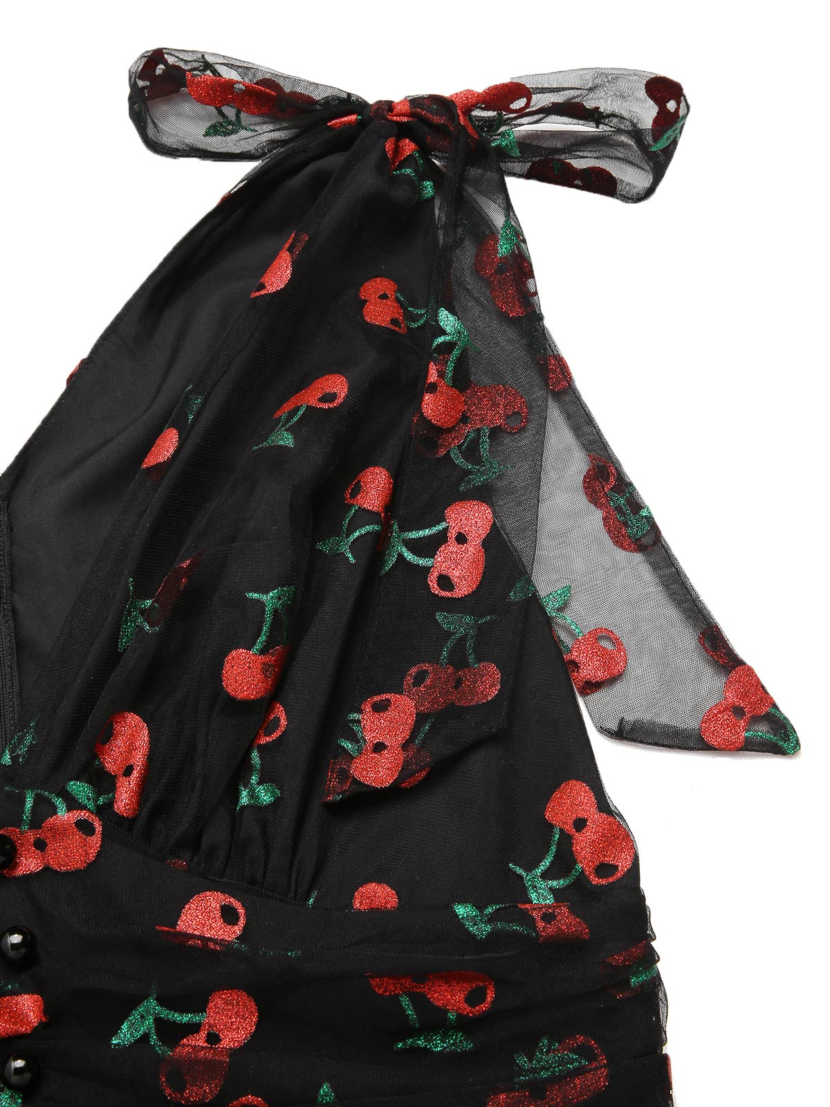 Rosa 1950er Erdbeer Netz Swing Kleid - Image 22