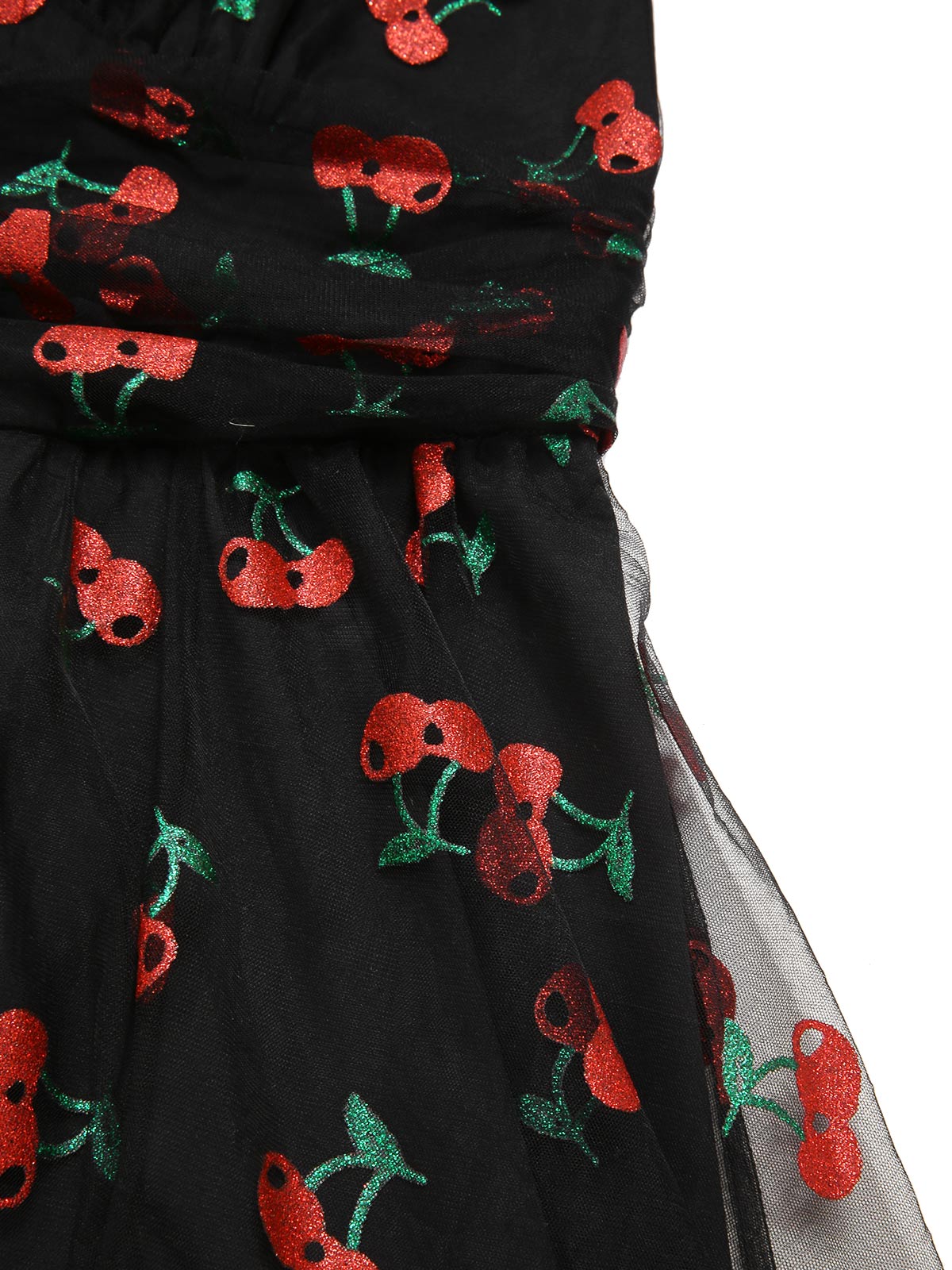 Rosa 1950er Erdbeer Netz Swing Kleid - Image 23