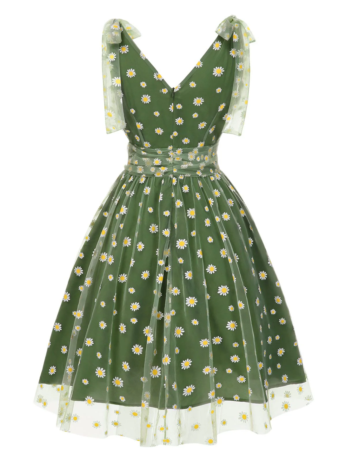 Rosa 1950er Erdbeer Netz Swing Kleid - Image 14
