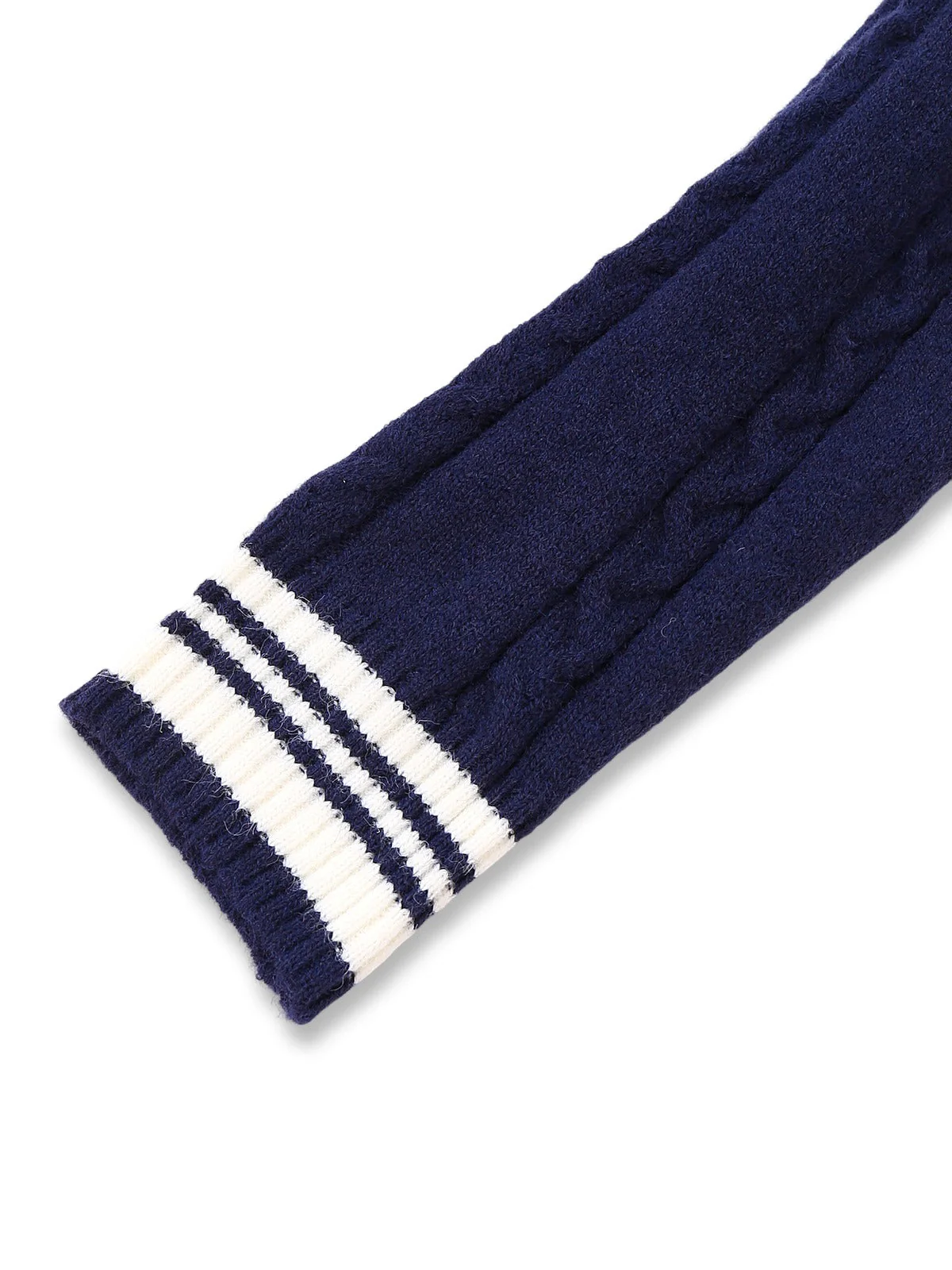 Blau 1950er Nautisch Stricken V-Ausschnitt Streifen Pullover - Image 5